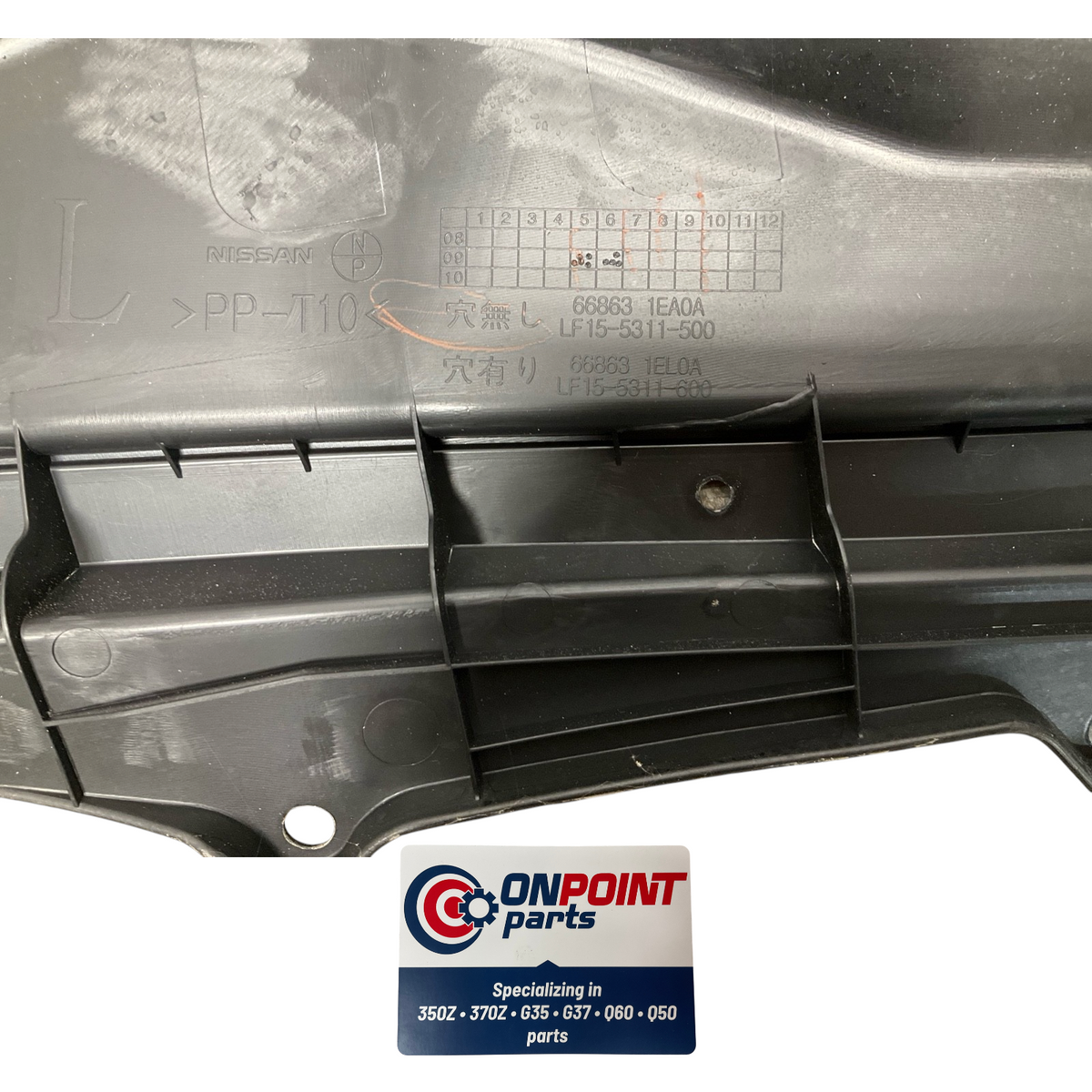 09-20 Nissan 370Z Front Windshield Cowl Wiper Cover Panel 668631Ea0A Oem H2H