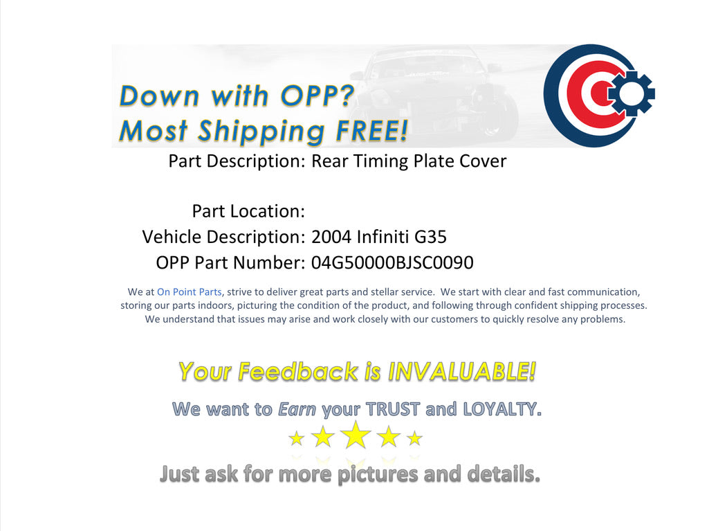 2004 Infiniti G35 VQ35DE RevUp Engine Rear Timing Chain Cover OEM 14BJSC0 - On Point Parts Inc