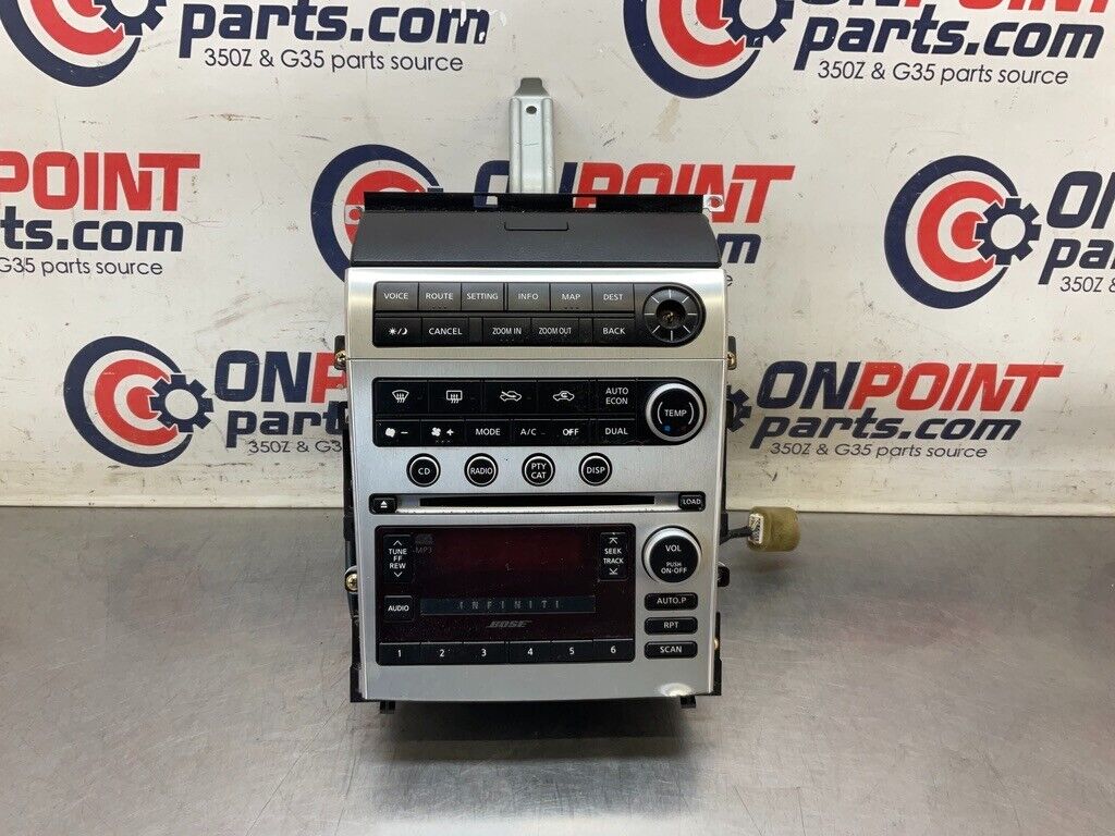2007 Infiniti V35 G35 Radio NAV Head Unit with Climate Controls OEM 14BCZFE - On Point Parts Inc