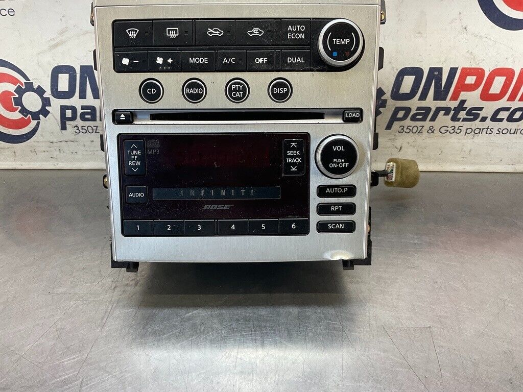 2007 Infiniti V35 G35 Radio NAV Head Unit with Climate Controls OEM 14BCZFE - On Point Parts Inc