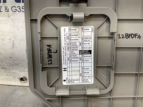 2005 Nissan Z33 350Z Driver Lower Kick Fuse Panel Trim Oem 12Bfdfa - On Point Parts Inc