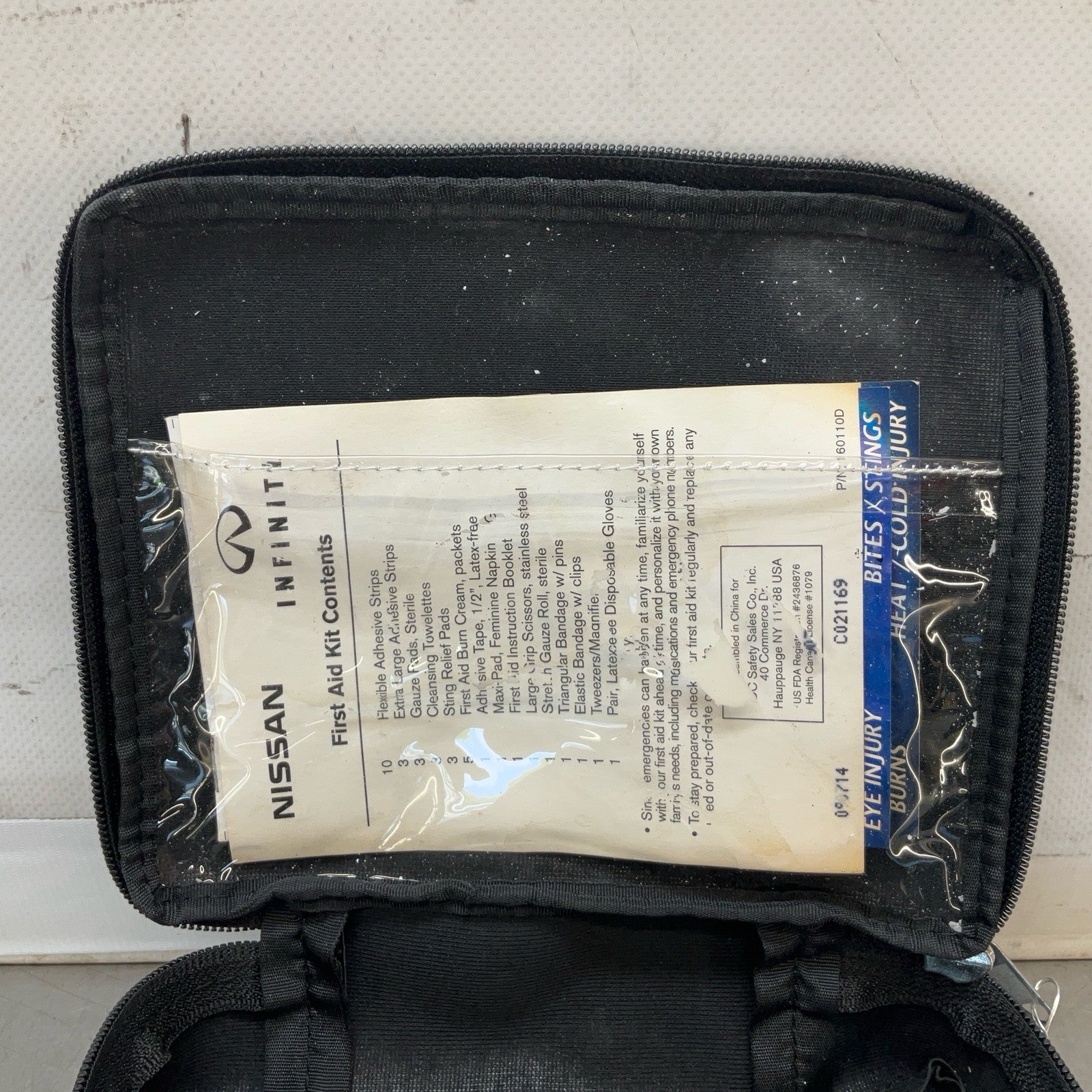2015 Infiniti V36 G37 Front First Aid Kit Case 999M1YQ010 Oem 12Bd4Gc - On Point Parts Inc