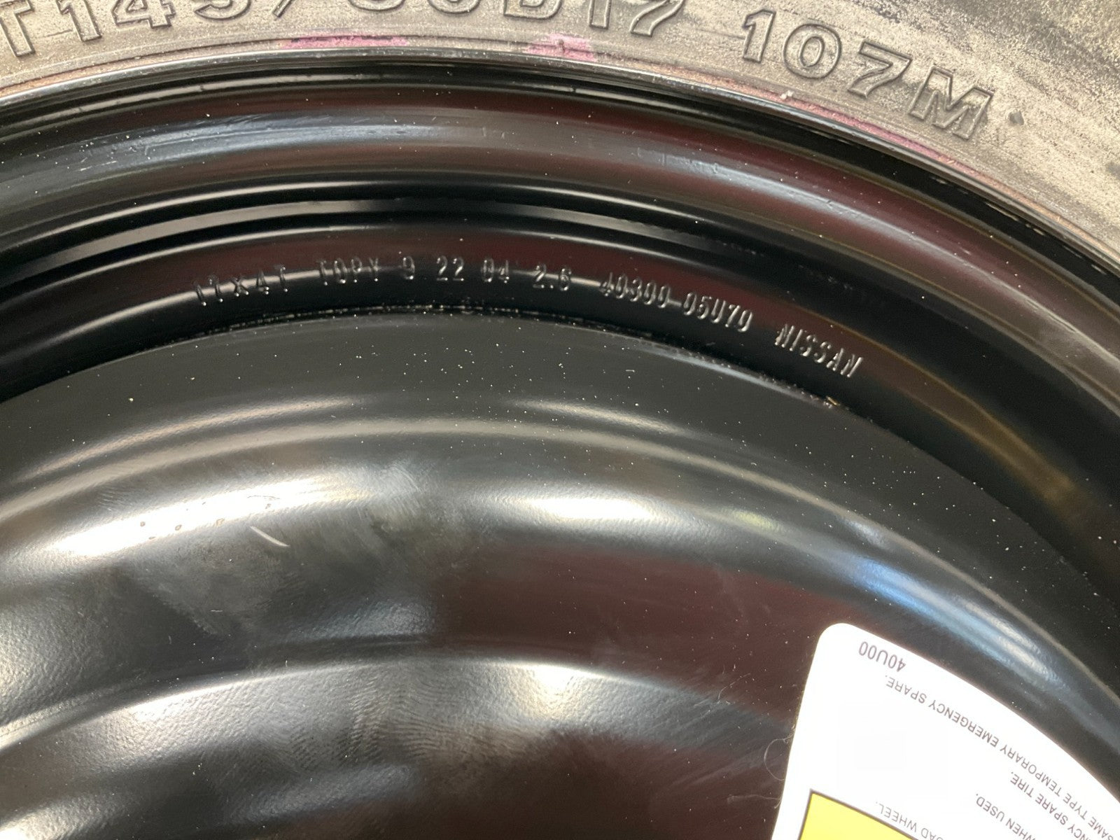 03-07 G35 350Z Spare Tire 40300Cd207 Oem K1F - On Point Parts Inc