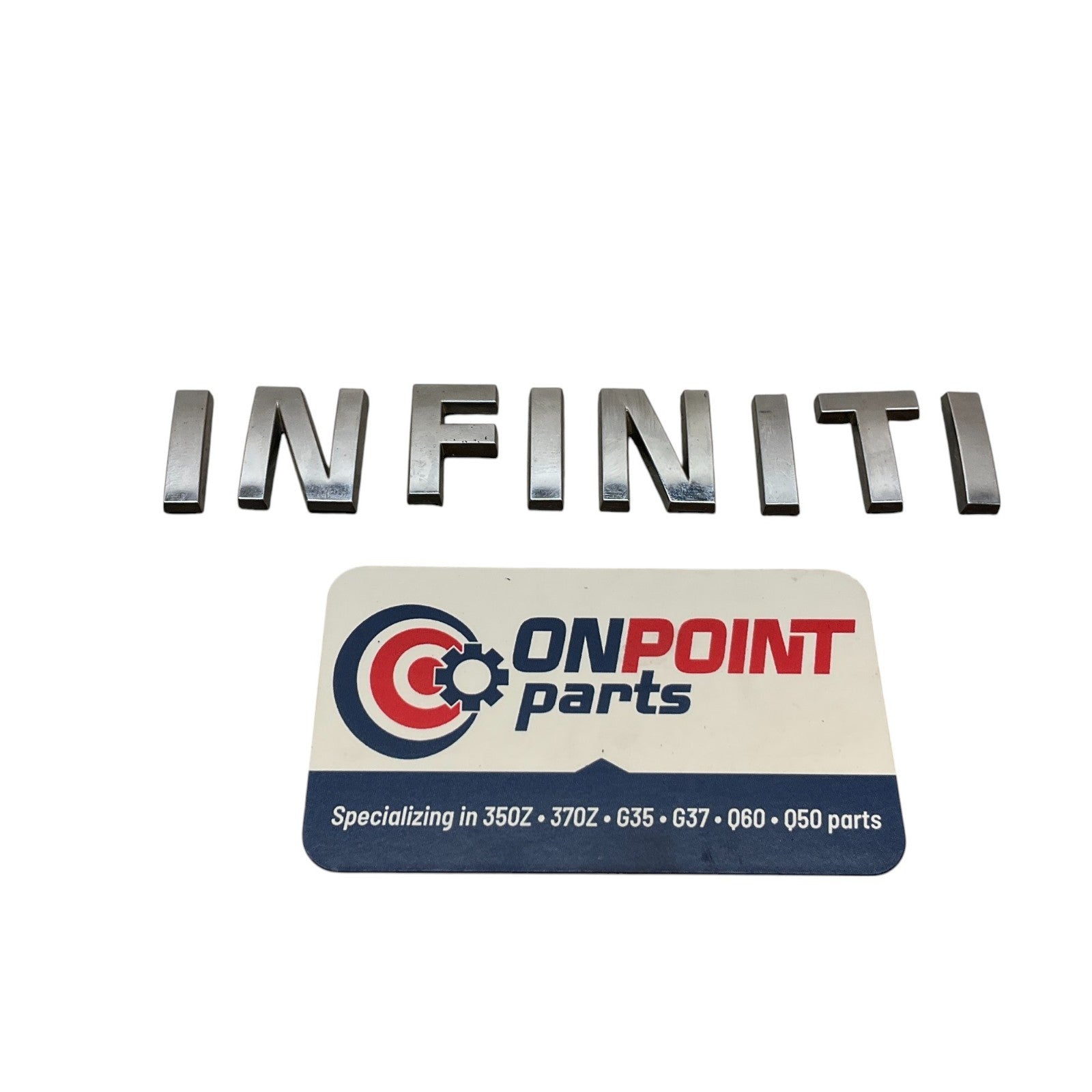 07-13 G35 G37 Rear Infiniti Emblem 84895Jk600 Oem Fjg - On Point Parts Inc