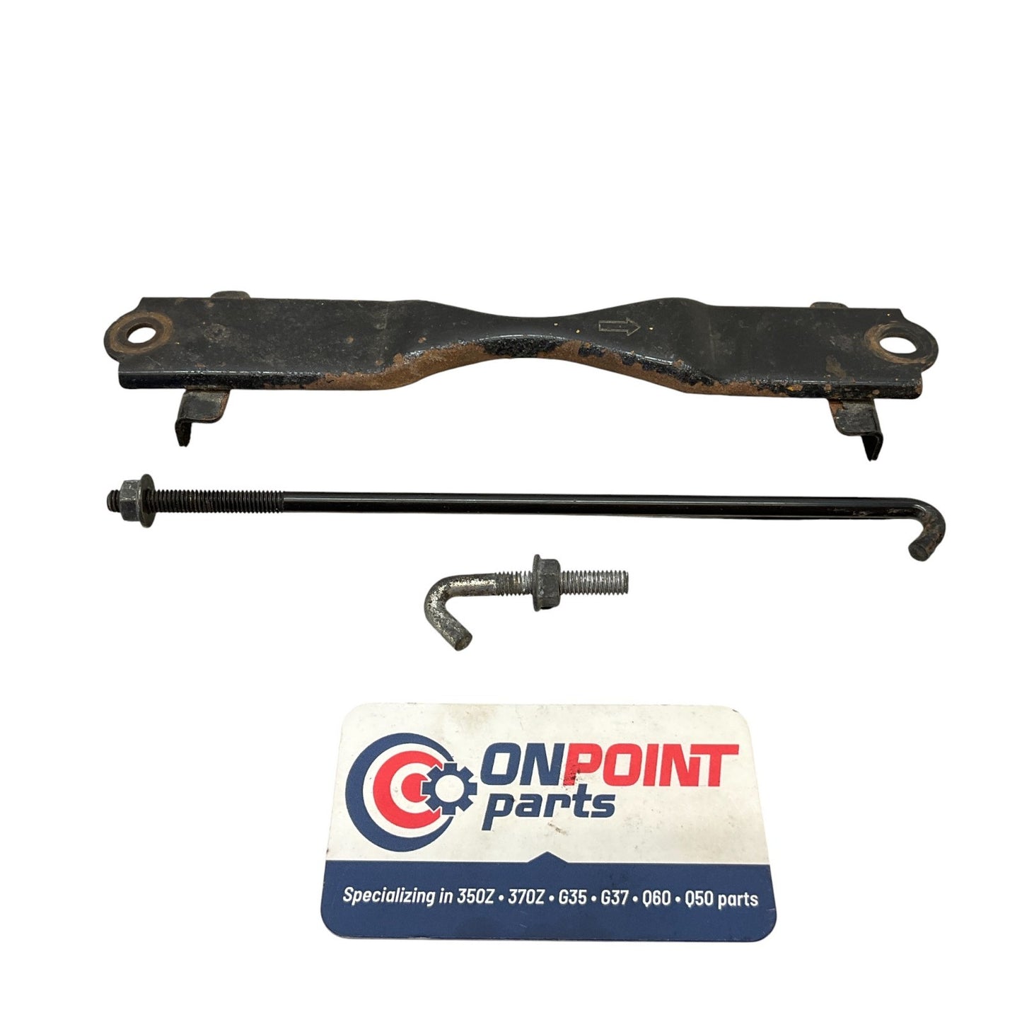 03-20 G35 G37 Q50 Q60 350Z 370Z Battery Hold Down Bracket Oem Htg - On Point Parts Inc
