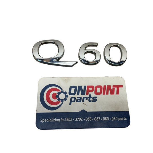 08-15 G37 Q60 Trunk Hatch Lid Emblem Ornament 848903WJ0A Oem Htg - On Point Parts Inc