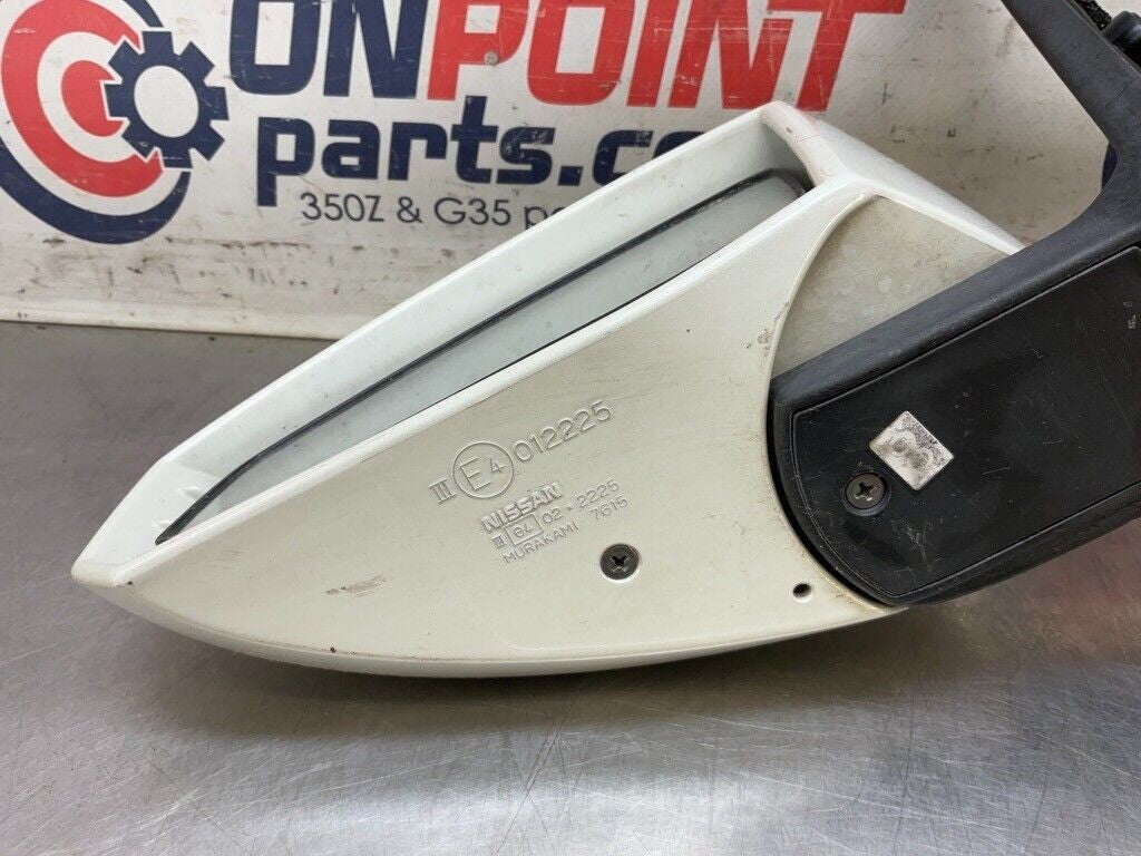 03-09 Nissan 350Z Driver Left Power Side Mirror White/QX1 K6302CD000 OEM 25Bdqfa