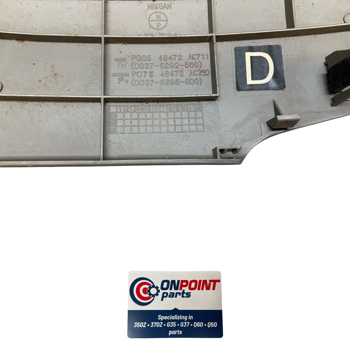 04-07 Infiniti G35 Driver Coupe Steering Column Lower Cover 48472Ac710 Oem Hjh