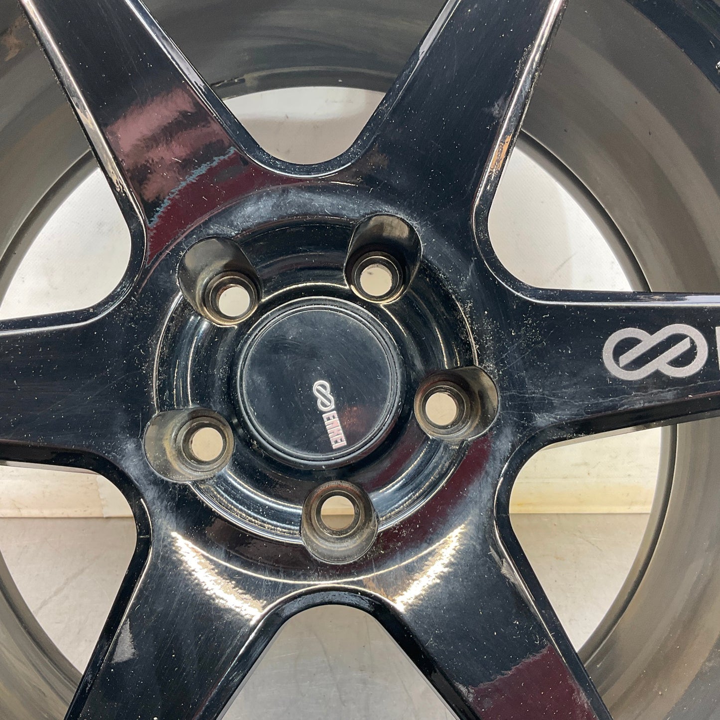 Enkei Tuning T6R Rims Wheels Front 18x8.5 Rear 18x9.5 Gloss Black 5x114.3 - On Point Parts Inc