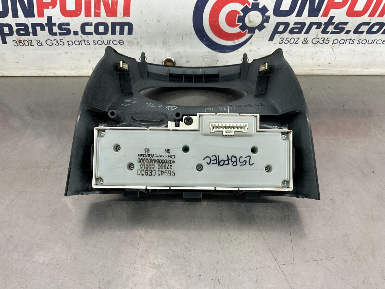 2004 Nissan 350Z Automatic Gear Shifter Bezel with AC Controls 96941 OEM 25BF9EC - On Point Parts Inc