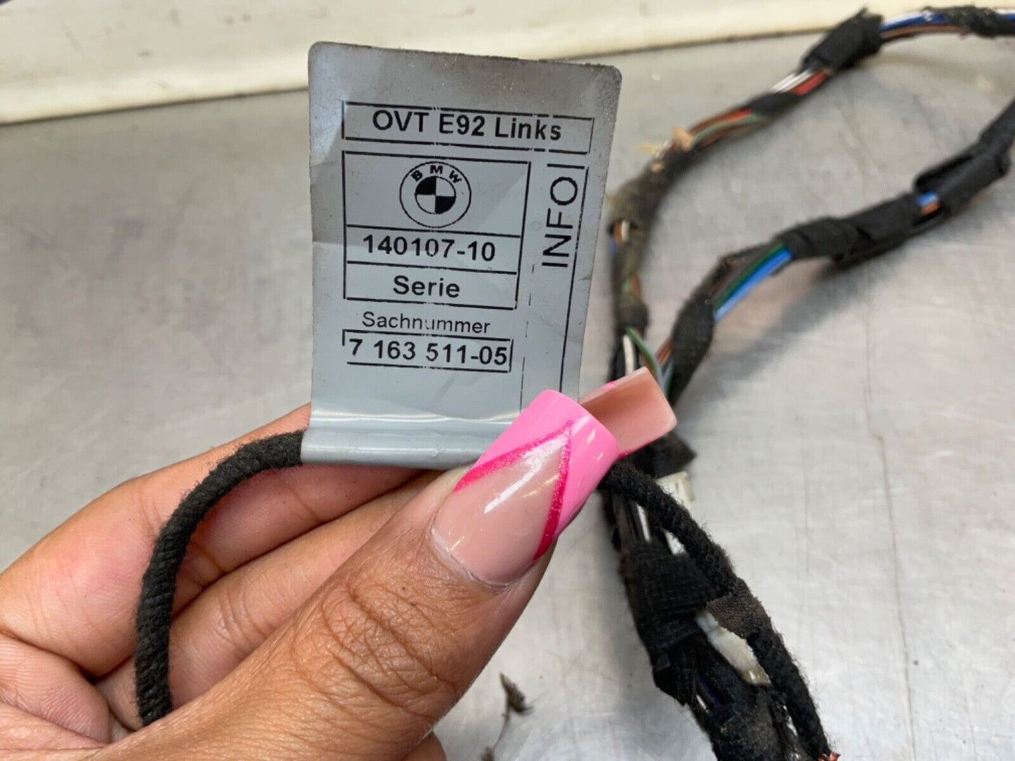2009 BMW E92 335i Driver Left Front Door Wiring Harness  OEM 15BGSEA - On Point Parts Inc
