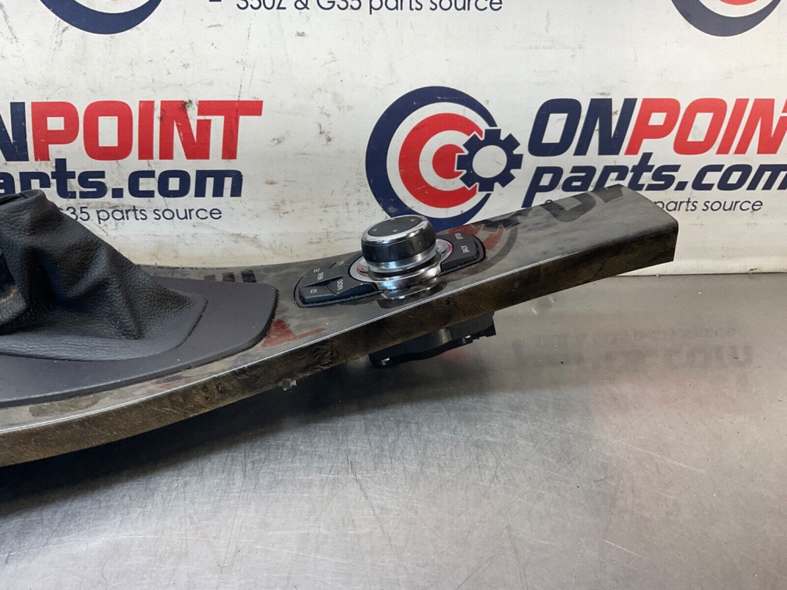 2009 BMW E92 335i Gray Poplar Grain Gear Shifter Bezel with iDrive OEM 15BGSE7 - On Point Parts Inc