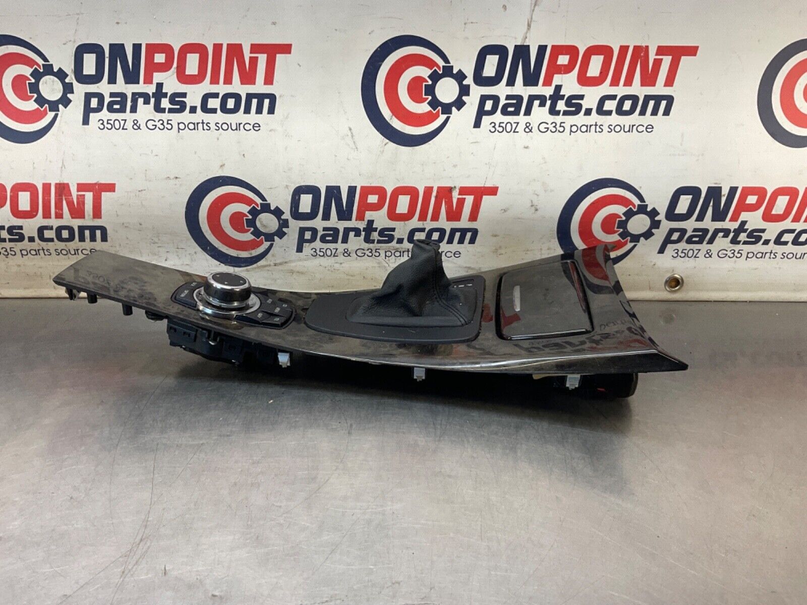 2009 BMW E92 335i Gray Poplar Grain Gear Shifter Bezel with iDrive OEM 15BGSE7 - On Point Parts Inc