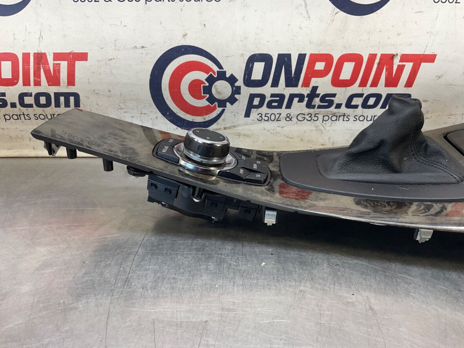 2009 BMW E92 335i Gray Poplar Grain Gear Shifter Bezel with iDrive OEM 15BGSE7 - On Point Parts Inc