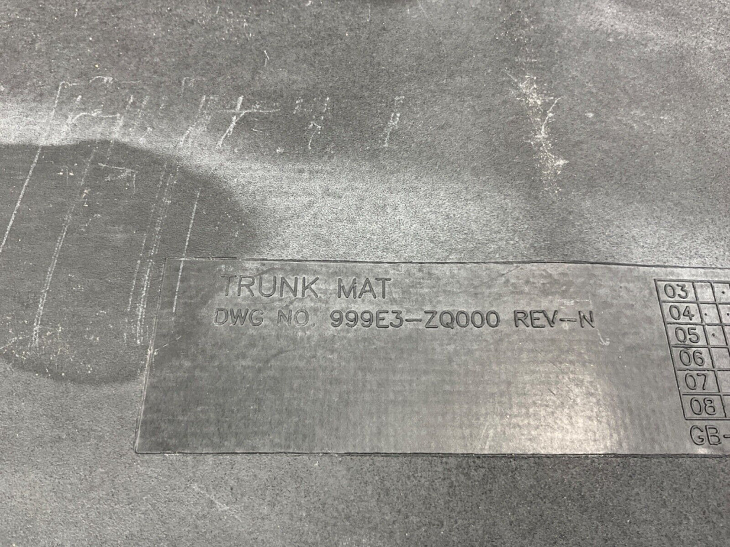 2005 Nissan Z33 350Z Convertible Trunk Mat OEM 24BHQE9 - On Point Parts Inc