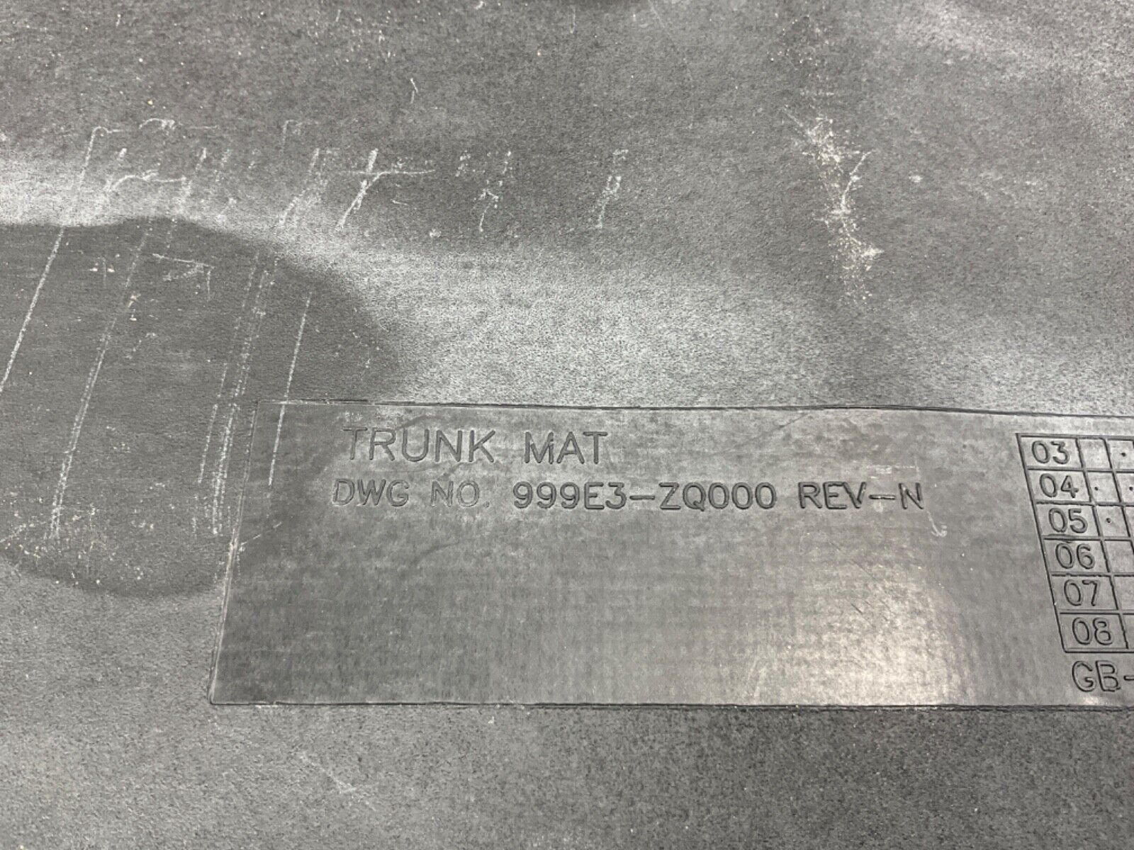 2005 Nissan Z33 350Z Convertible Trunk Mat OEM 24BHQE9 - On Point Parts Inc