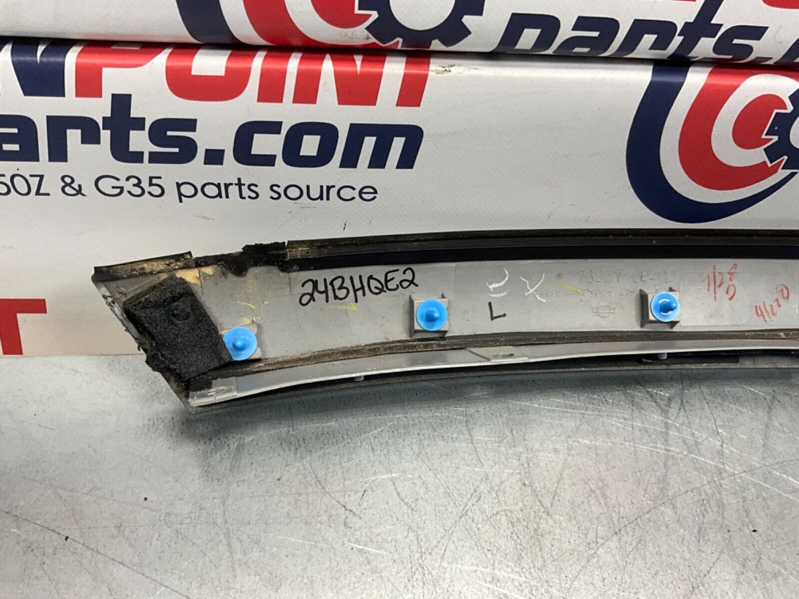 2005 Nissan Z33 350Z Driver Left Exterior Convertible A Pillar Trim OEM 24BHQE2 - On Point Parts Inc