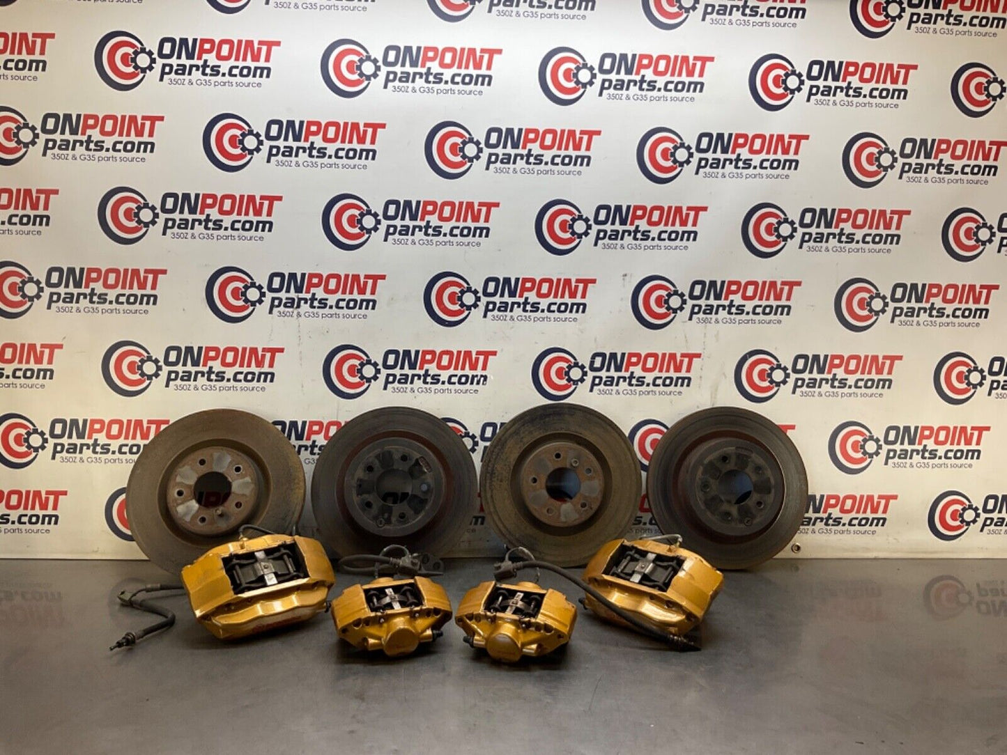 2005 Nissan Z33 350Z Brembo Brake Calipers with Rotors and Lines OEM 24BHQE0 - On Point Parts Inc