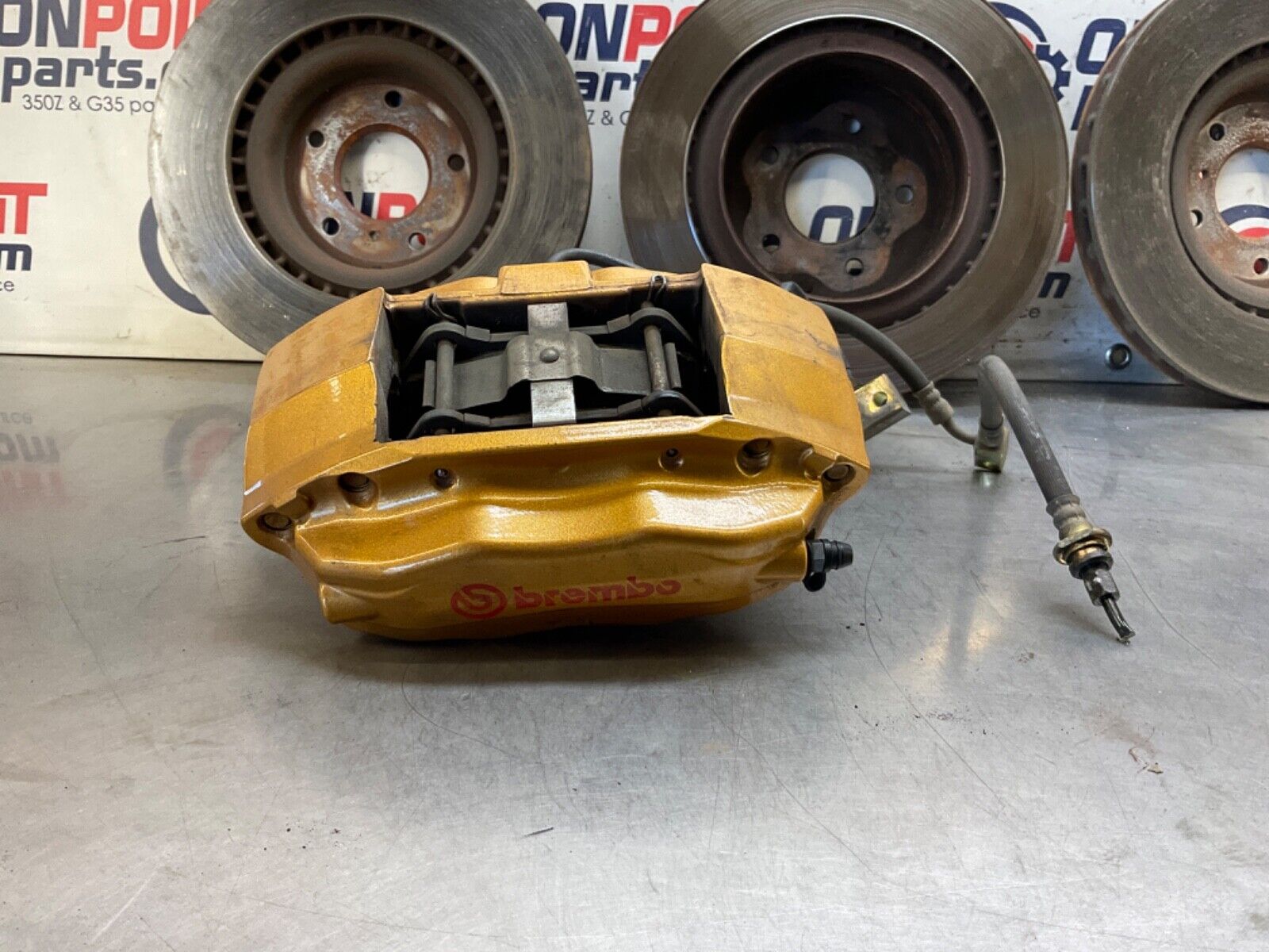 2005 Nissan Z33 350Z Brembo Brake Calipers with Rotors and Lines OEM 24BHQE0 - On Point Parts Inc