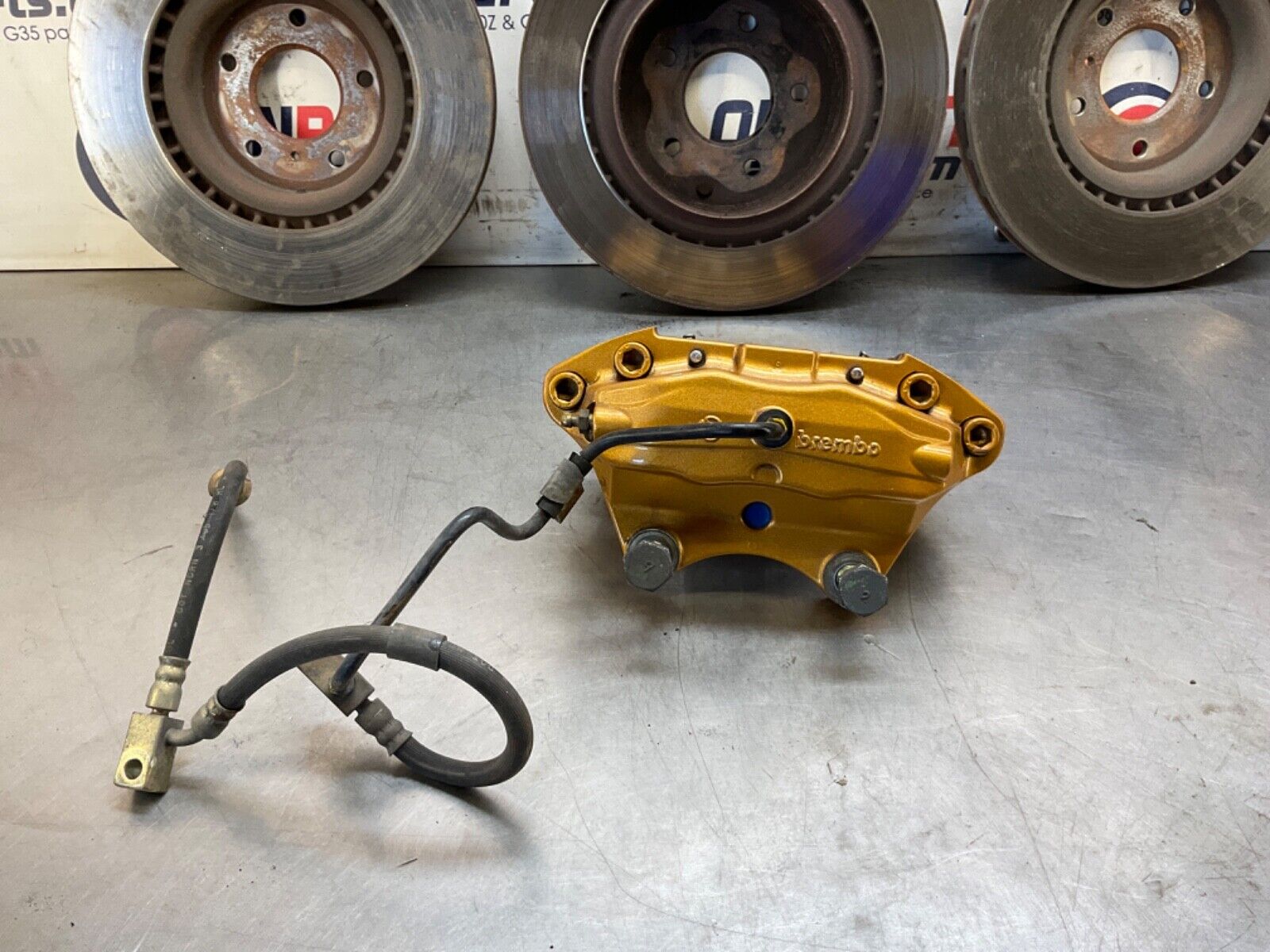 2005 Nissan Z33 350Z Brembo Brake Calipers with Rotors and Lines OEM 24BHQE0 - On Point Parts Inc