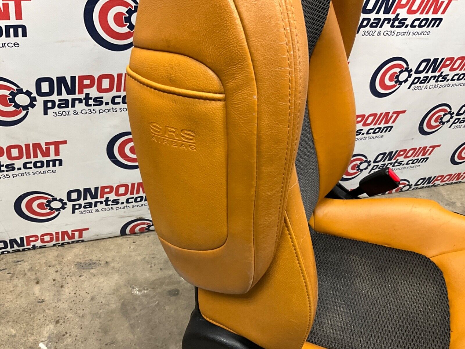 2006 Nissan Z33 350Z Convertible Burnt Orange Leather Net Seats OEM 23BJJE9 - On Point Parts Inc