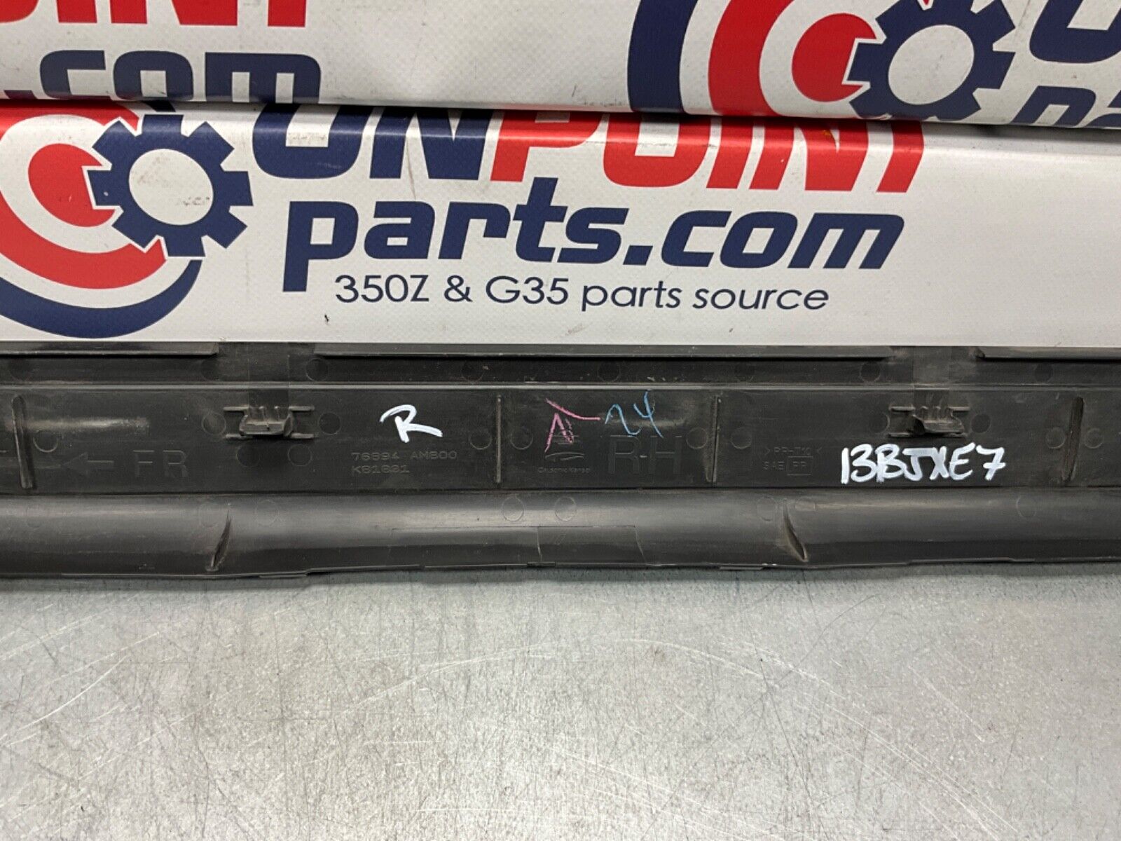 2005 Infiniti V35 G35 Passenger Right Door Threshold Kick Plate Trim OEM 13BJXE7 - On Point Parts Inc