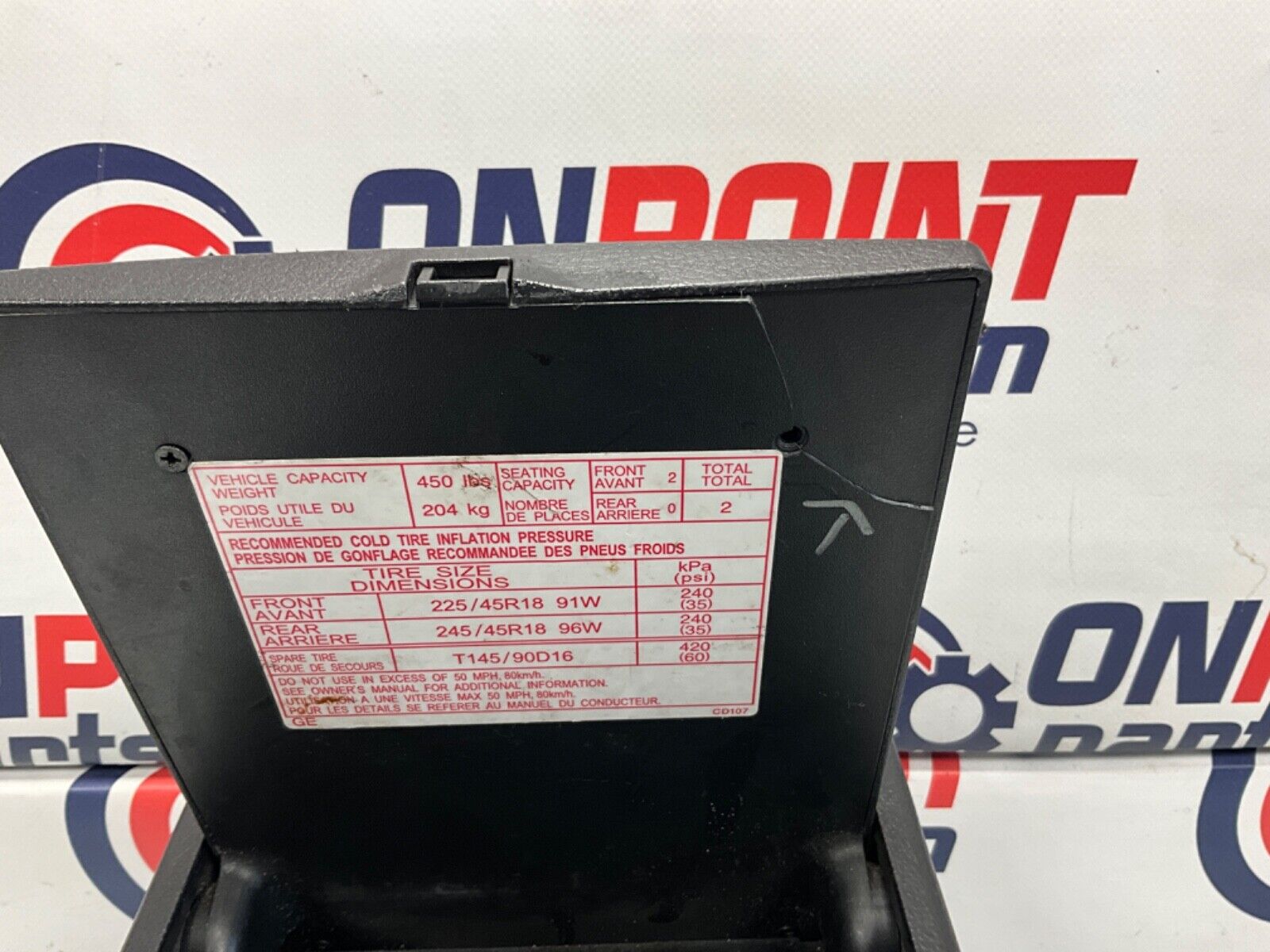 2003 Nissan Z33 350Z Center Console Armrest Assembly OEM 21BKGE8 - On Point Parts Inc