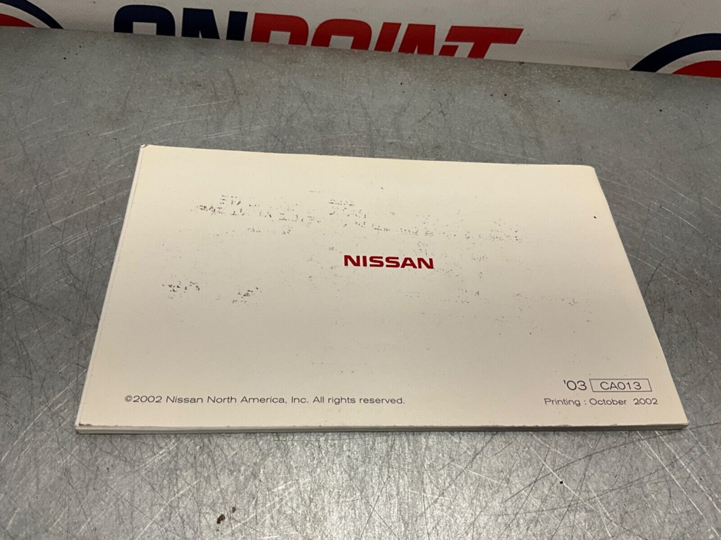 2003 Nissan Z33 350Z Original Owners Manual with Cover OEM 21BKGEC - On Point Parts Inc