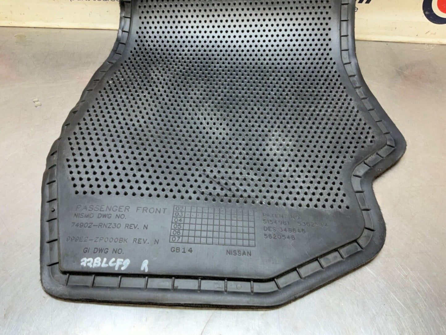 2004 Nissan 350Z Passenger Right Interior Carpet Floor Mat Z Logo OEM 22BLCF9 - On Point Parts Inc