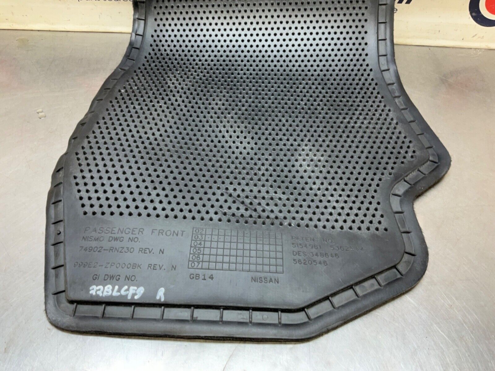 2004 Nissan 350Z Passenger Right Interior Carpet Floor Mat Z Logo OEM 22BLCF9 - On Point Parts Inc