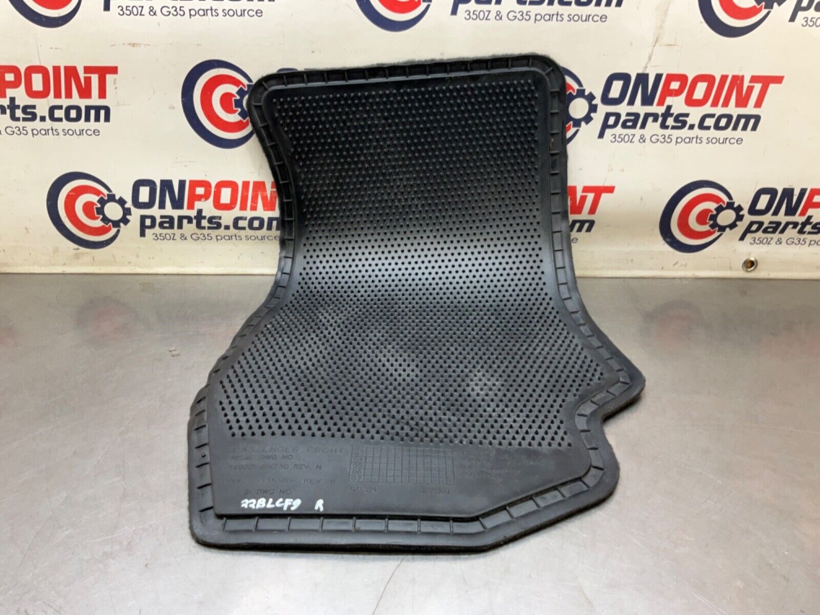 2004 Nissan 350Z Passenger Right Interior Carpet Floor Mat Z Logo OEM 22BLCF9 - On Point Parts Inc