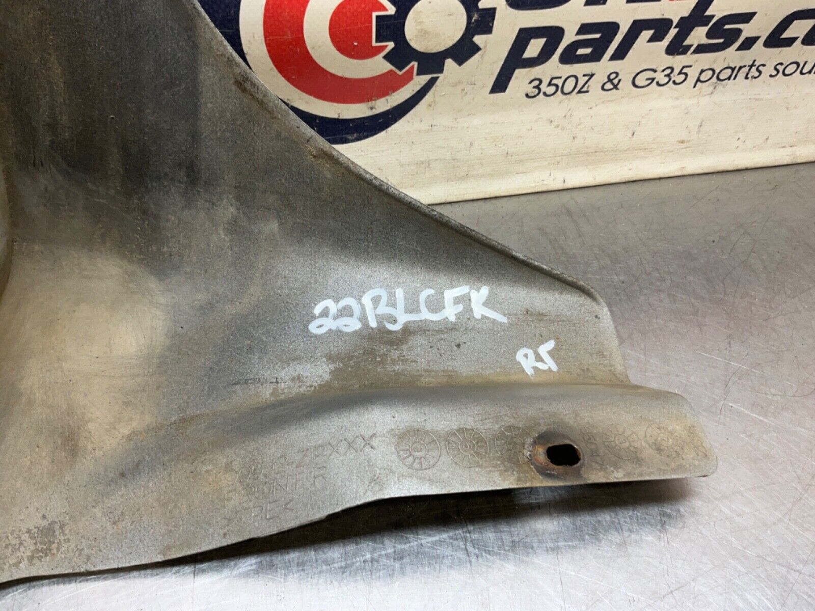 2004 Nissan Z33 350Z Passenger Right Front Mud Flap Splash Guard OEM 22BLCFK - On Point Parts Inc