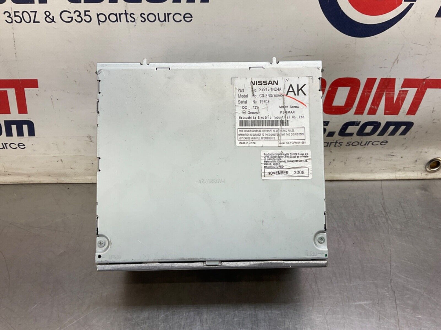 2009 Infiniti V36 G37 CD Radio Stereo Head Unit  OEM 12BAWFC - On Point Parts Inc