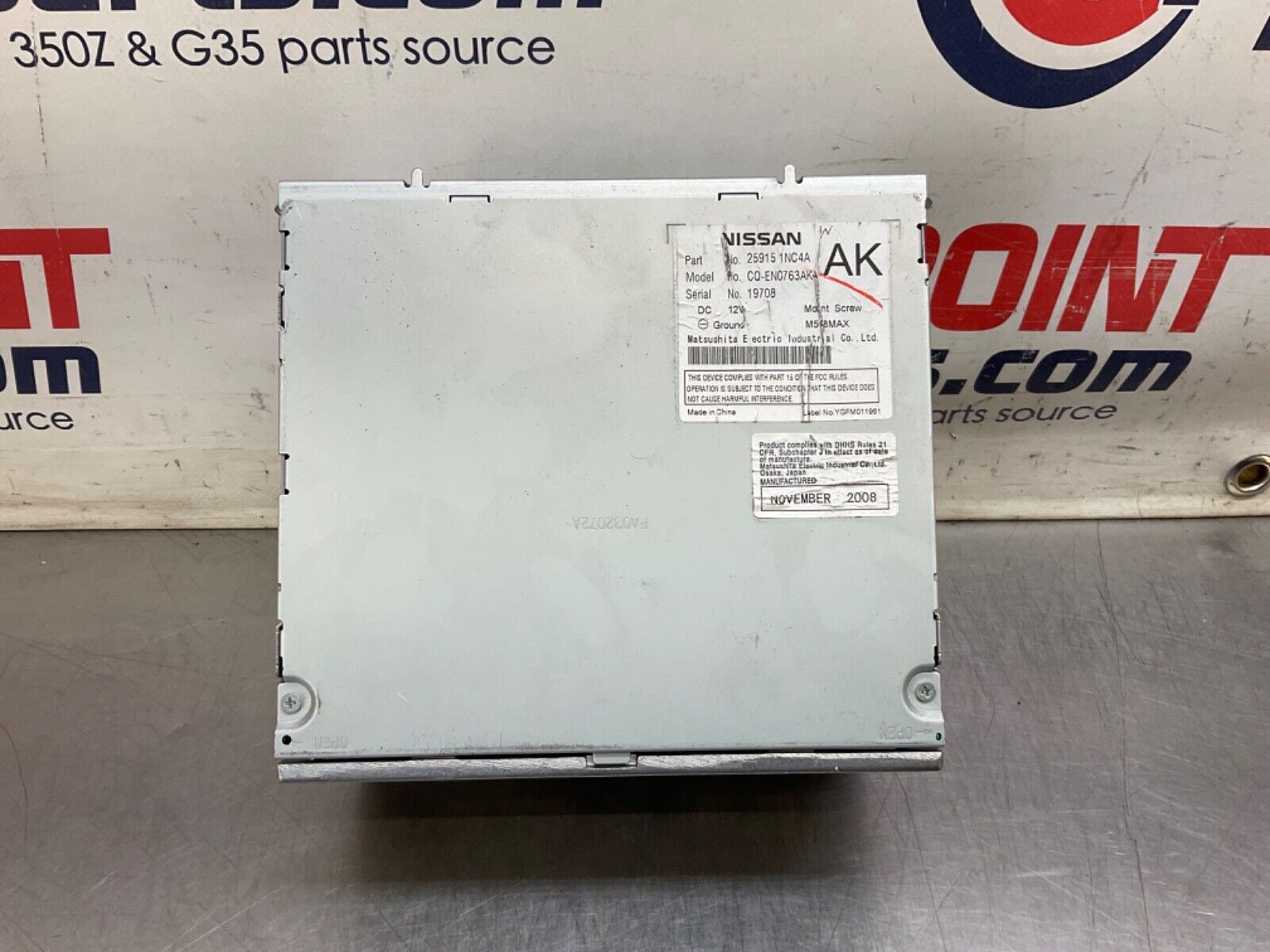 2009 Infiniti V36 G37 CD Radio Stereo Head Unit  OEM 12BAWFC - On Point Parts Inc