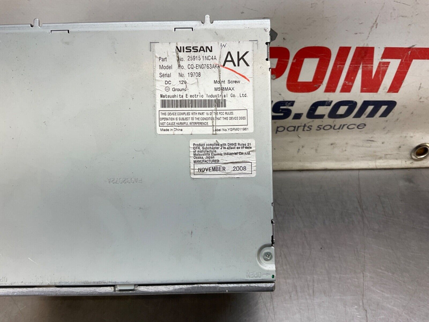 2009 Infiniti V36 G37 CD Radio Stereo Head Unit  OEM 12BAWFC - On Point Parts Inc