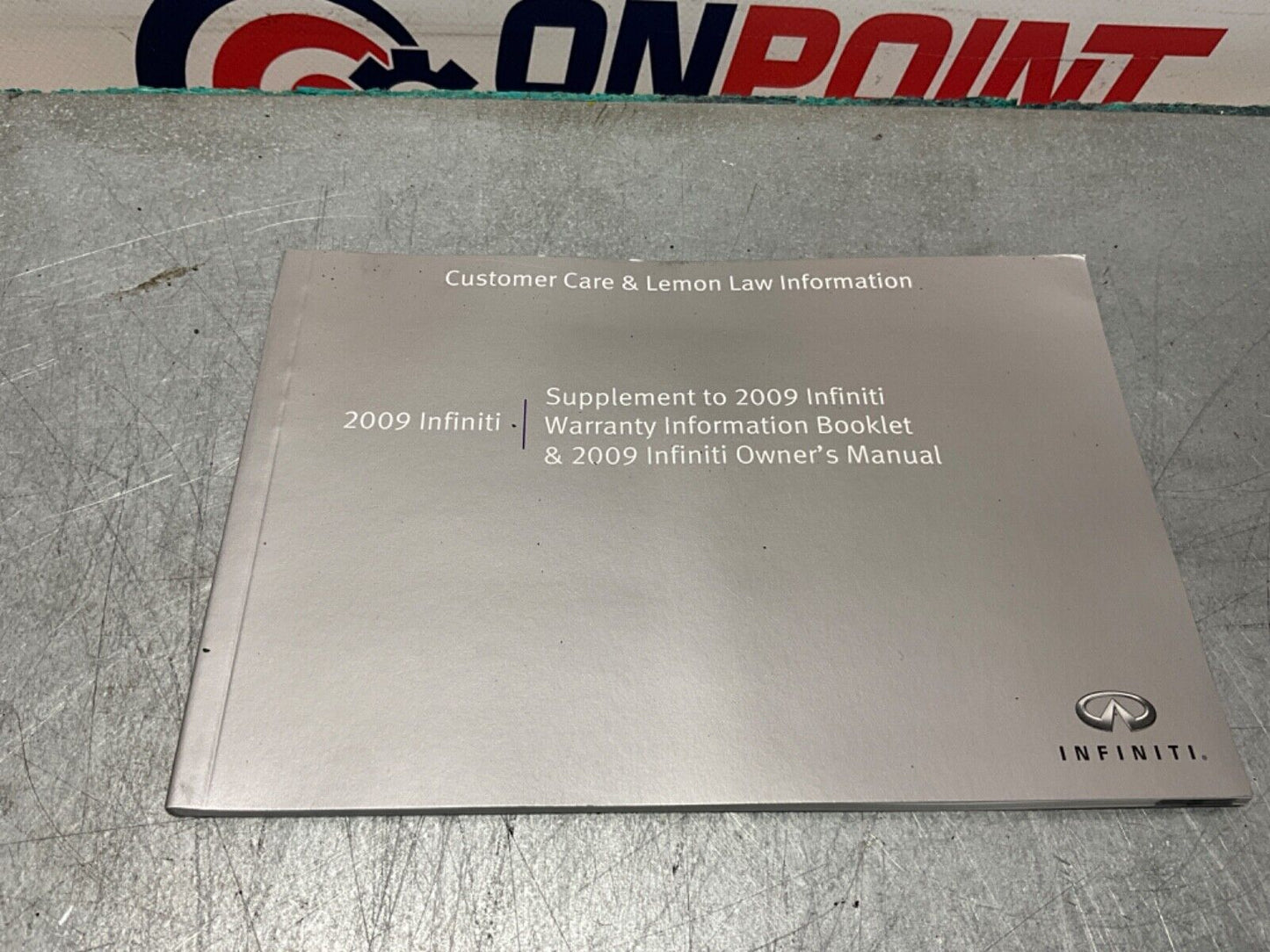 2009 Infiniti V36 G37 Original Owners Manual and Case OEM 12BAWFC - On Point Parts Inc