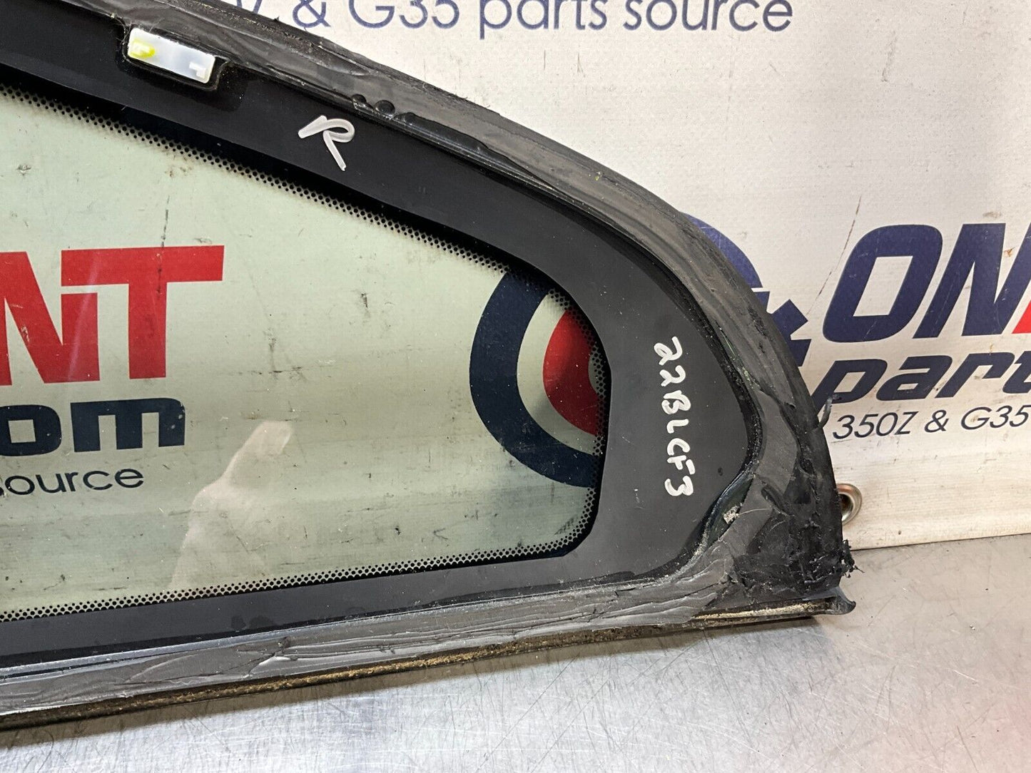 2004 Nissan Z33 350Z Passenger Right Rear Quarter Glass Side Window OEM 22BLCFE - On Point Parts Inc