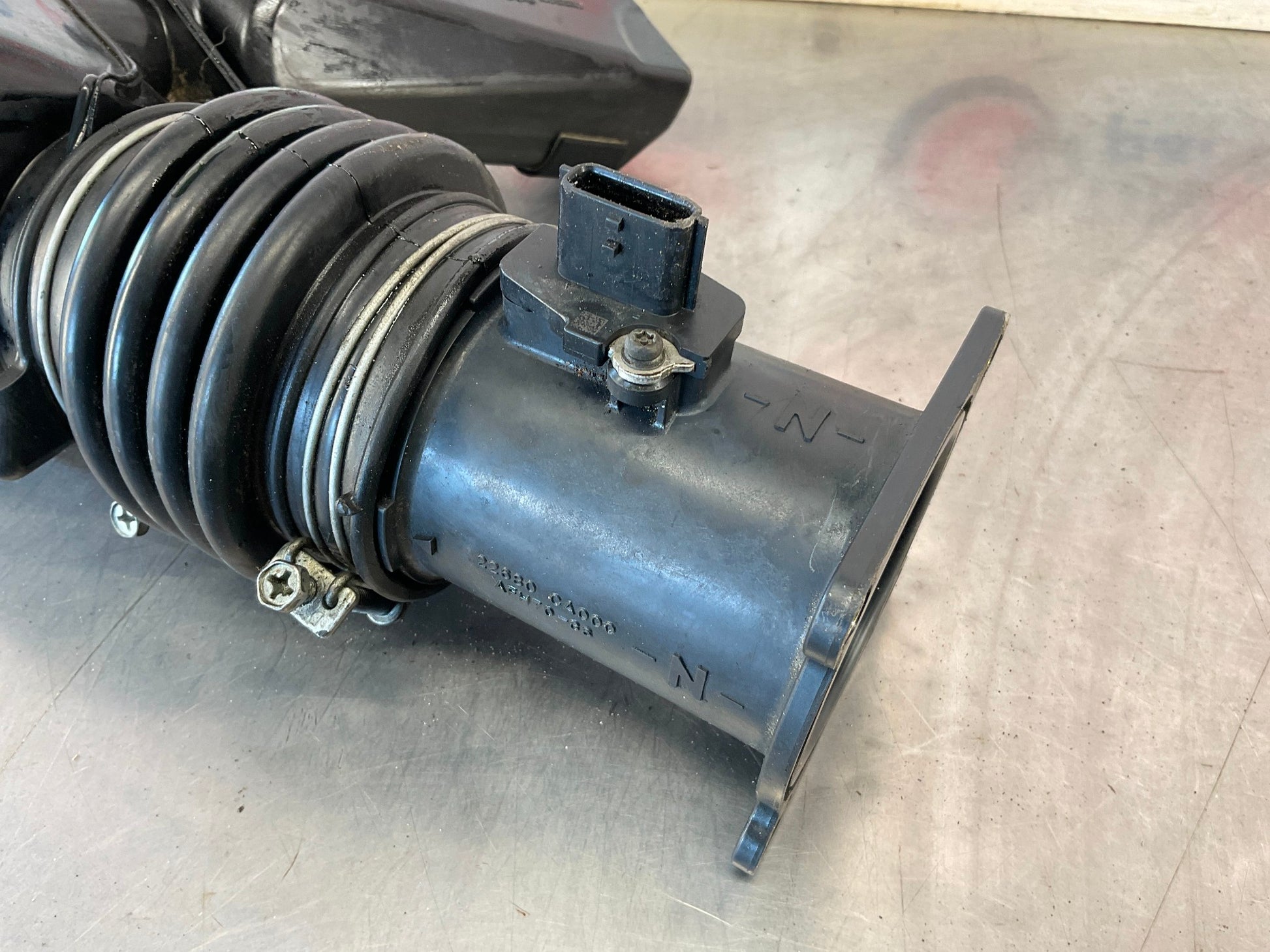 2005 Infiniti G35 Air Intake Duct Tube Resonator MAF Mass Airflow OEM 24BFFE3 - On Point Parts Inc