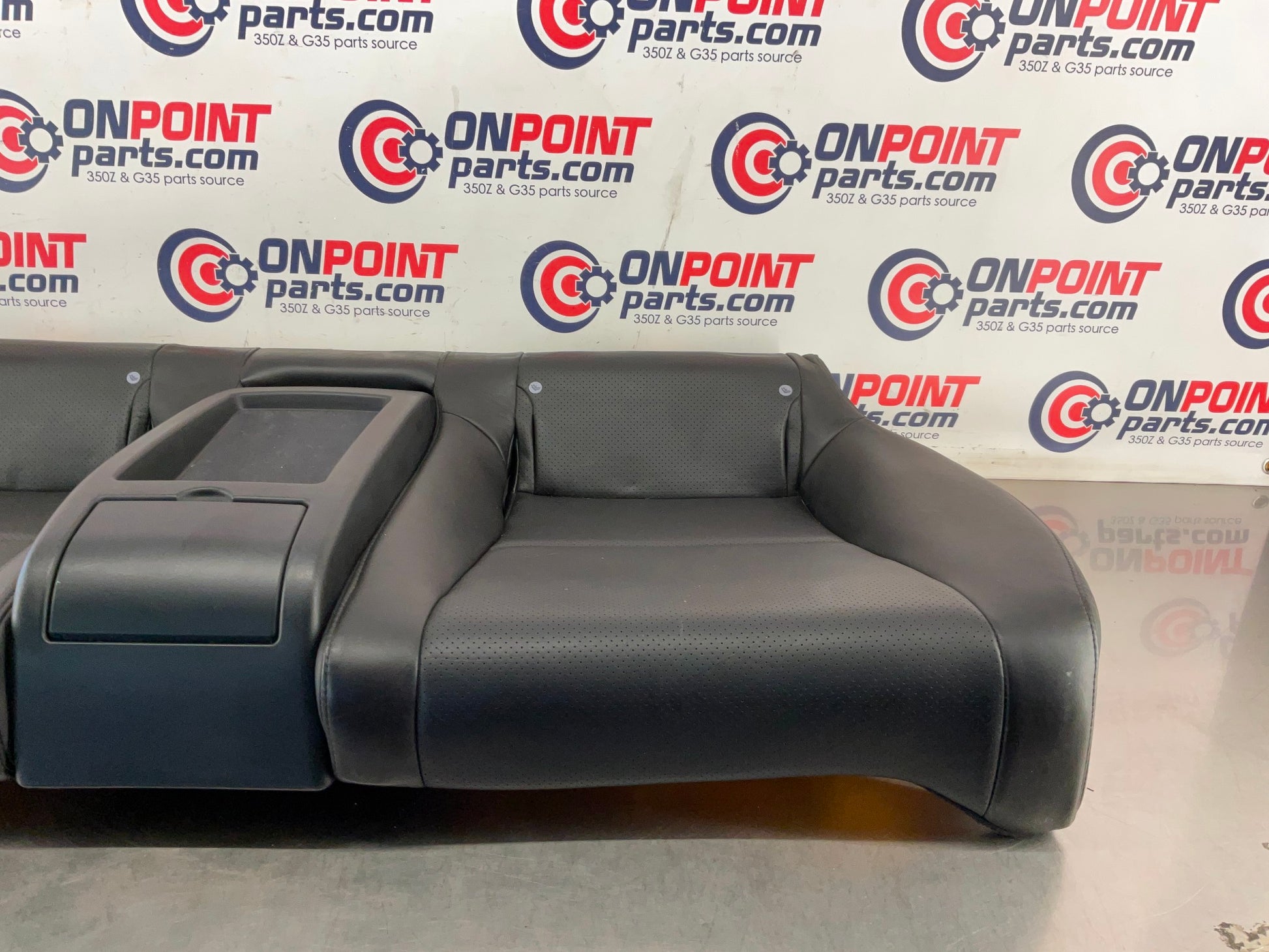 2003 Infiniti G35 Rear Lower Leather Seat Cushion with Cup Holders OEM 13BEWE9 - On Point Parts Inc