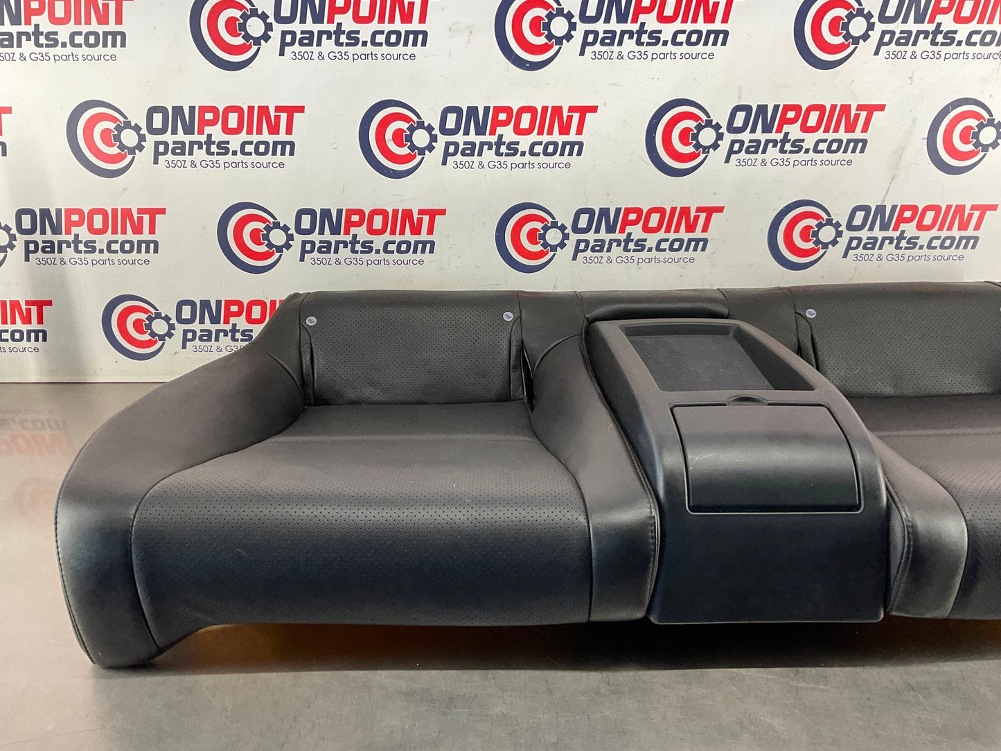 2003 Infiniti G35 Rear Lower Leather Seat Cushion with Cup Holders OEM 13BEWE9 - On Point Parts Inc