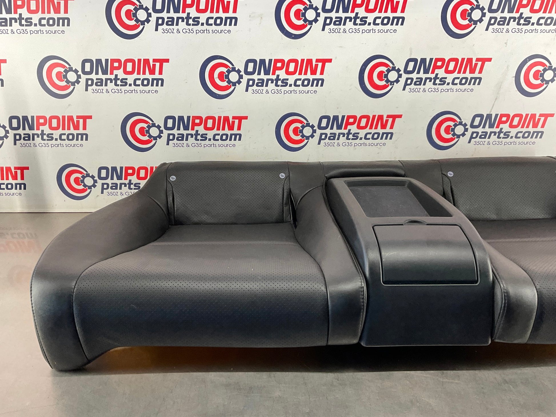 2003 Infiniti G35 Rear Lower Leather Seat Cushion with Cup Holders OEM 13BEWE9 - On Point Parts Inc