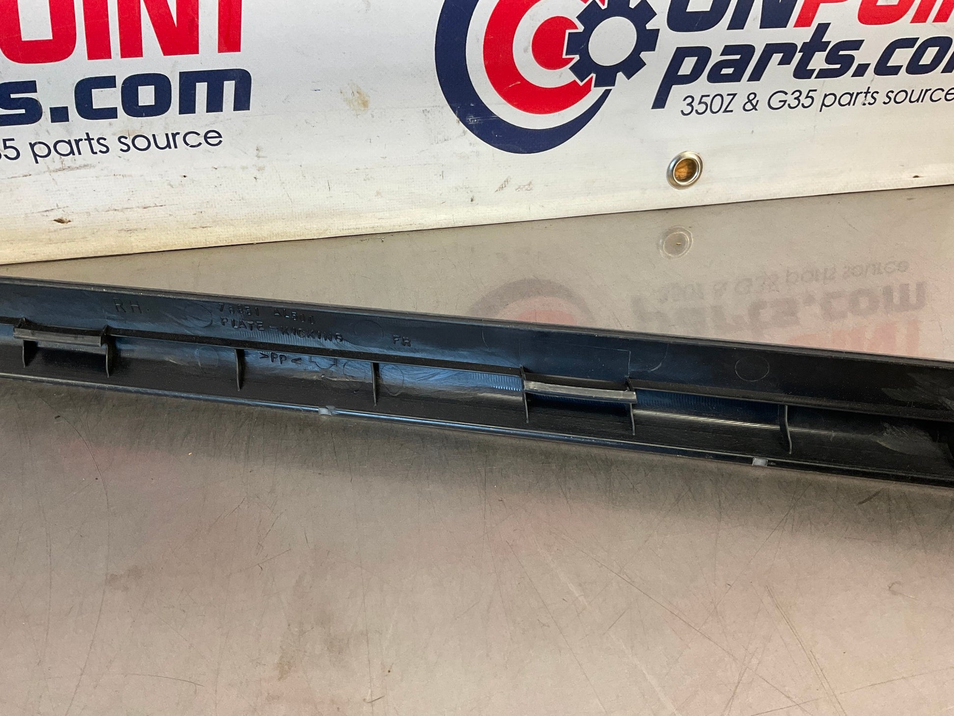 2003 Infiniti G35 Passenger Right Front Door Threshold Sill Trim OEM 15BDDE7 - On Point Parts Inc