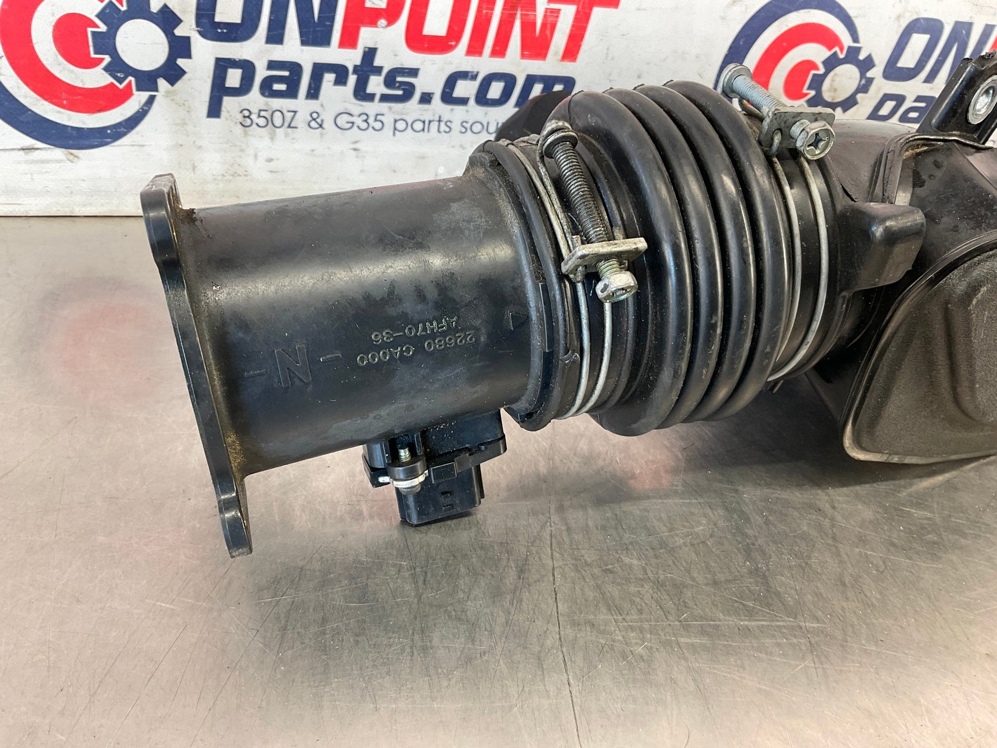 2005 Infiniti G35 Air Intake Duct Tube Resonator MAF Mass Airflow OEM 24BFFE3 - On Point Parts Inc