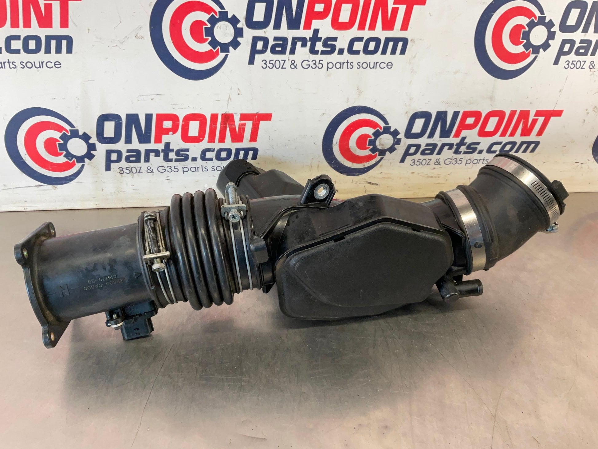 2005 Infiniti G35 Air Intake Duct Tube Resonator MAF Mass Airflow OEM 24BFFE3 - On Point Parts Inc