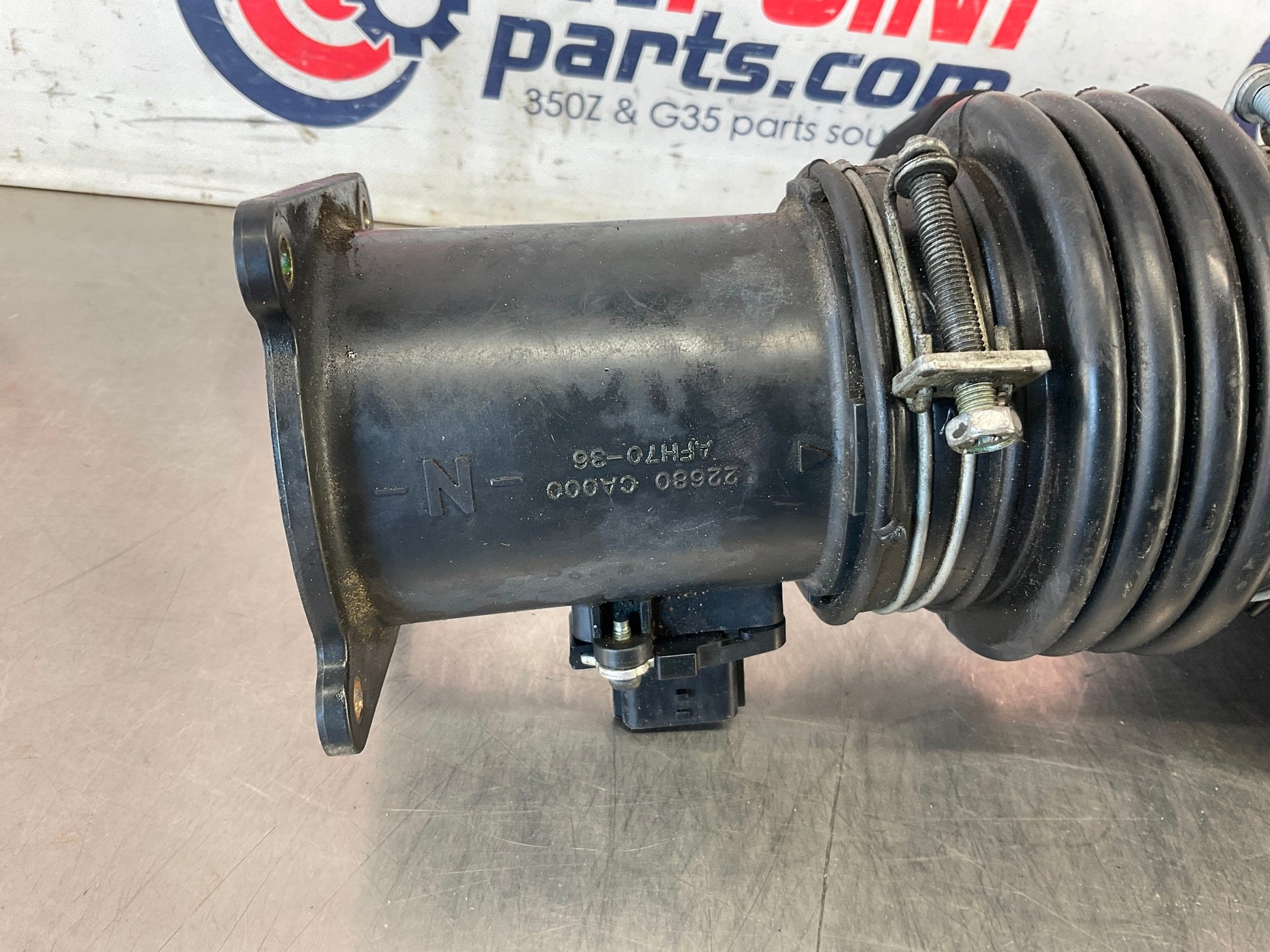 2005 Infiniti G35 Air Intake Duct Tube Resonator MAF Mass Airflow OEM 24BFFE3 - On Point Parts Inc