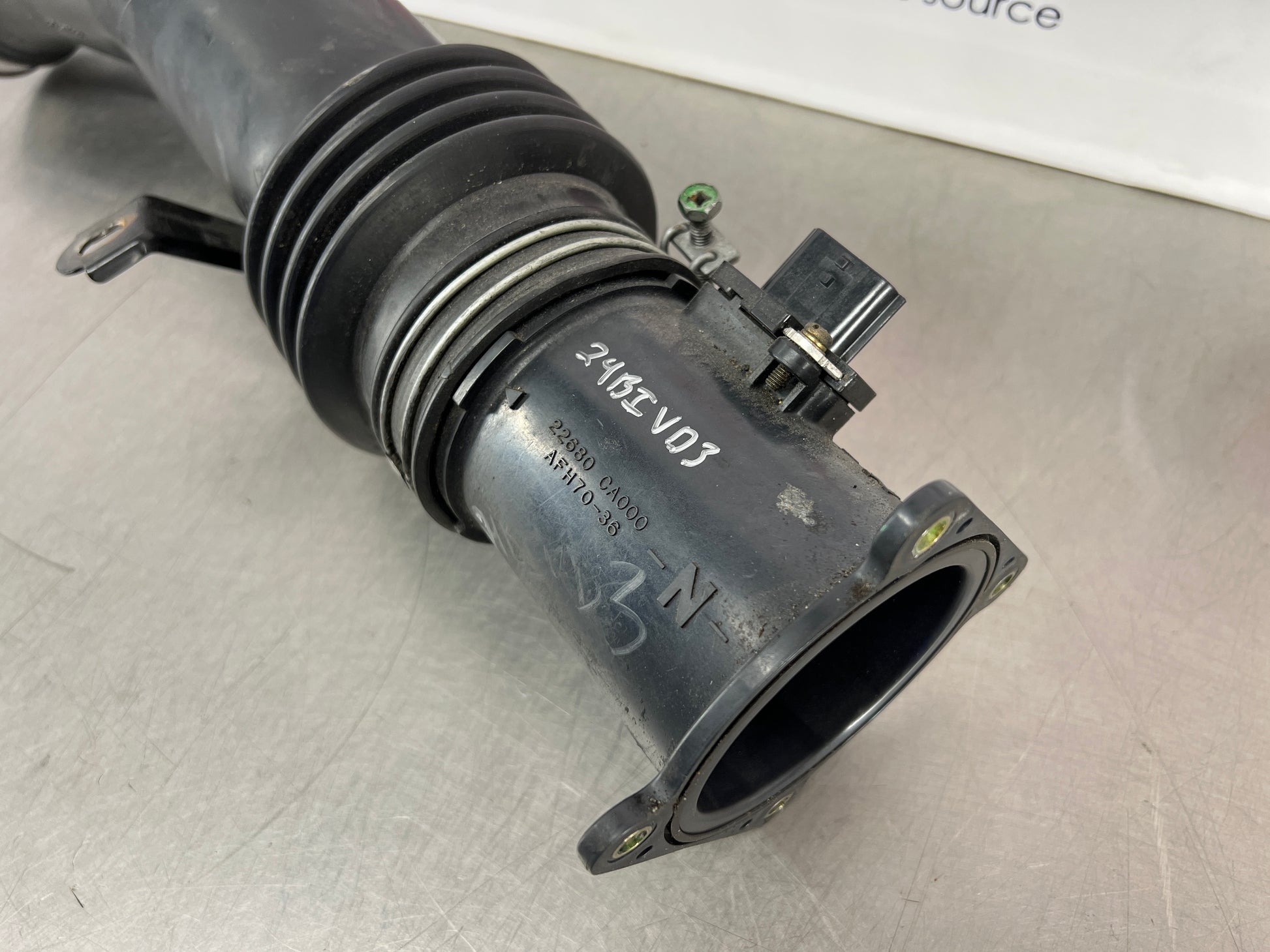 2004 Nissan 350Z Air Intake Tube with MAF Mass Airflow Sensor OEM 24BIVD3 - On Point Parts Inc