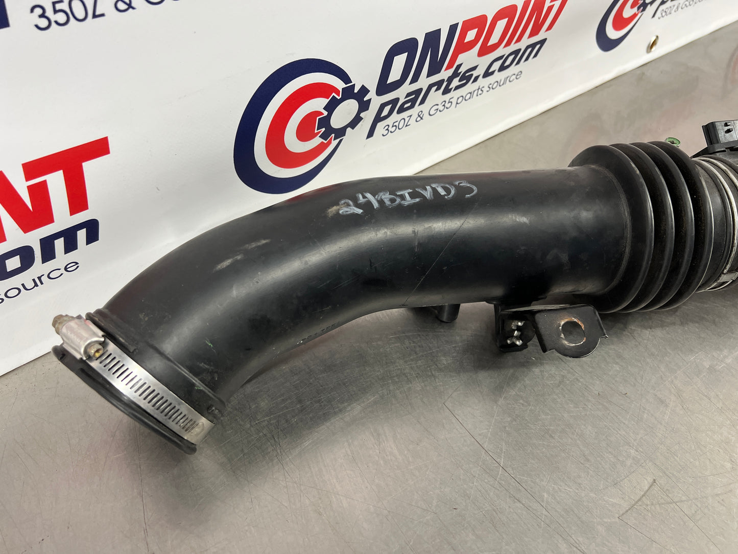 2004 Nissan 350Z Air Intake Tube with MAF Mass Airflow Sensor OEM 24BIVD3 - On Point Parts Inc