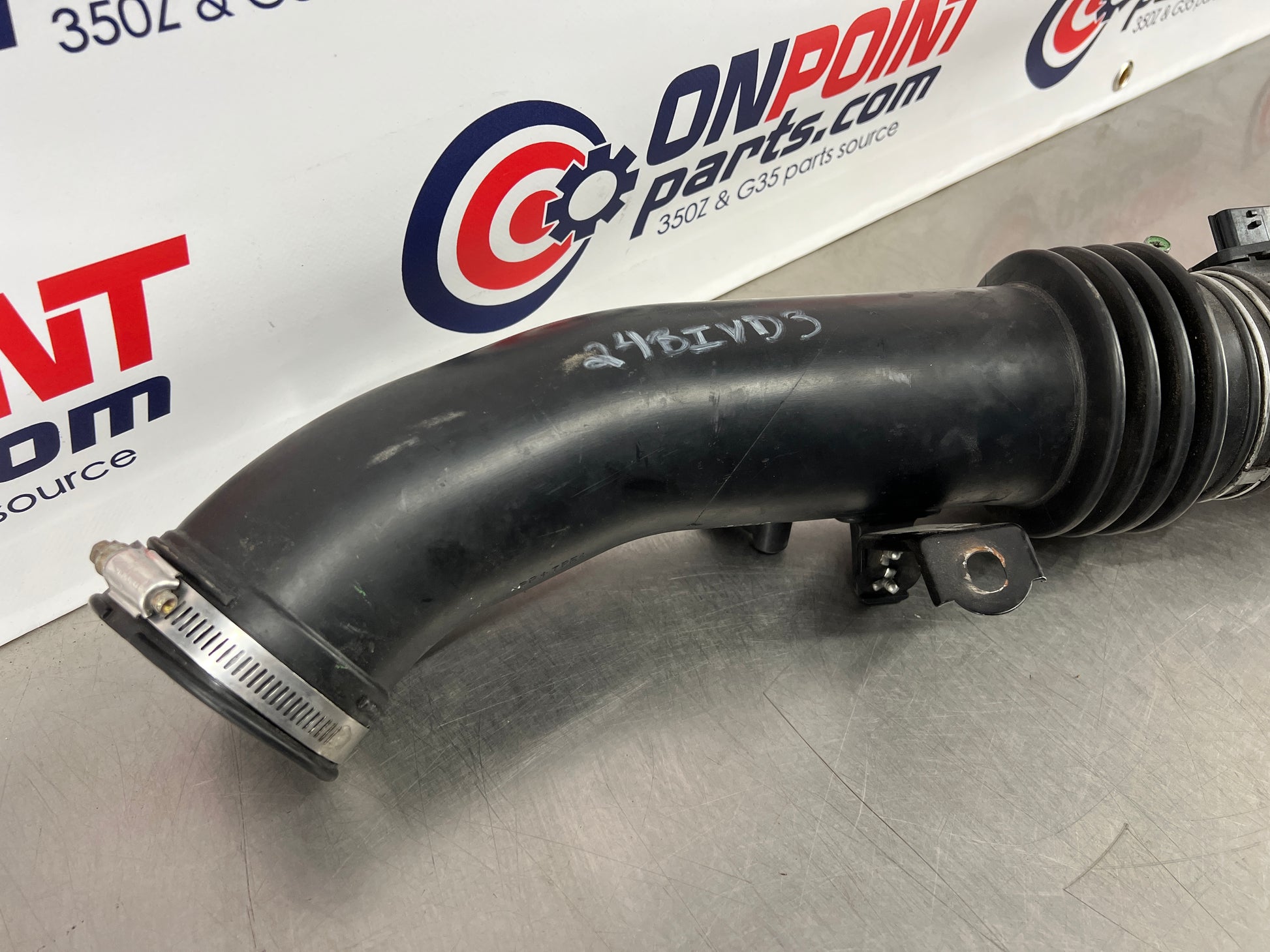 2004 Nissan 350Z Air Intake Tube with MAF Mass Airflow Sensor OEM 24BIVD3 - On Point Parts Inc