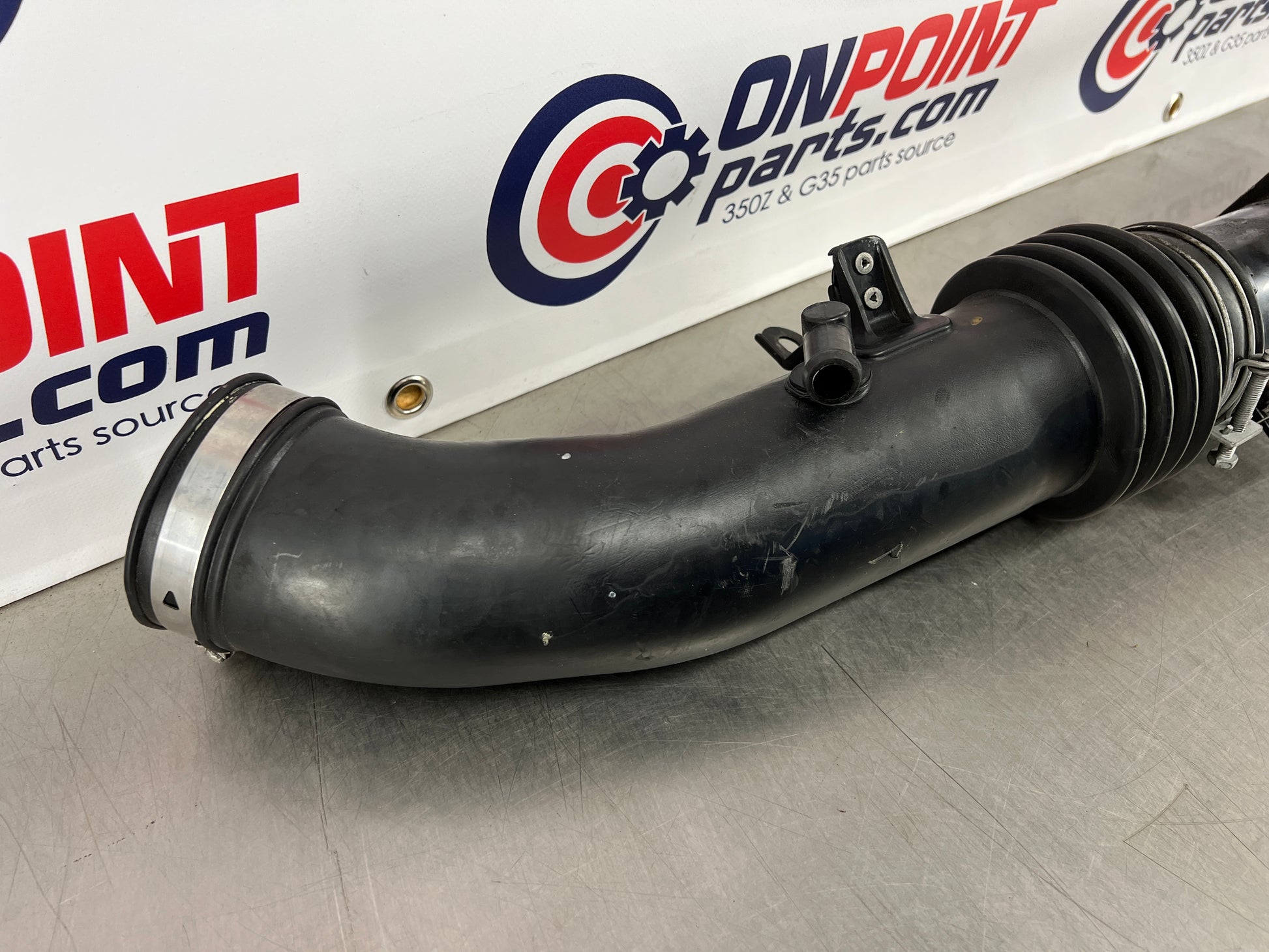 2004 Nissan 350Z Air Intake Tube with MAF Mass Airflow Sensor OEM 24BIVD3 - On Point Parts Inc