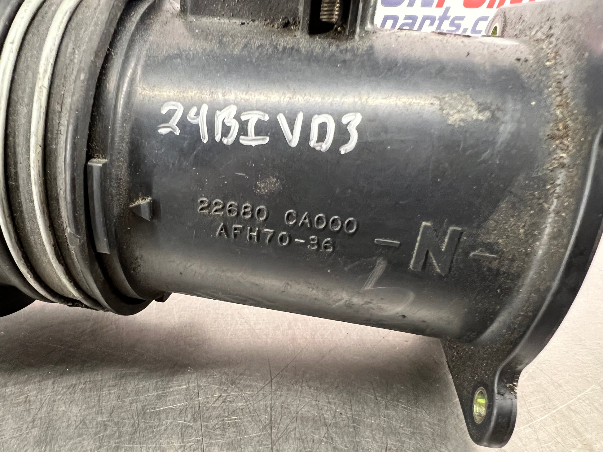 2004 Nissan 350Z Air Intake Tube with MAF Mass Airflow Sensor OEM 24BIVD3 - On Point Parts Inc